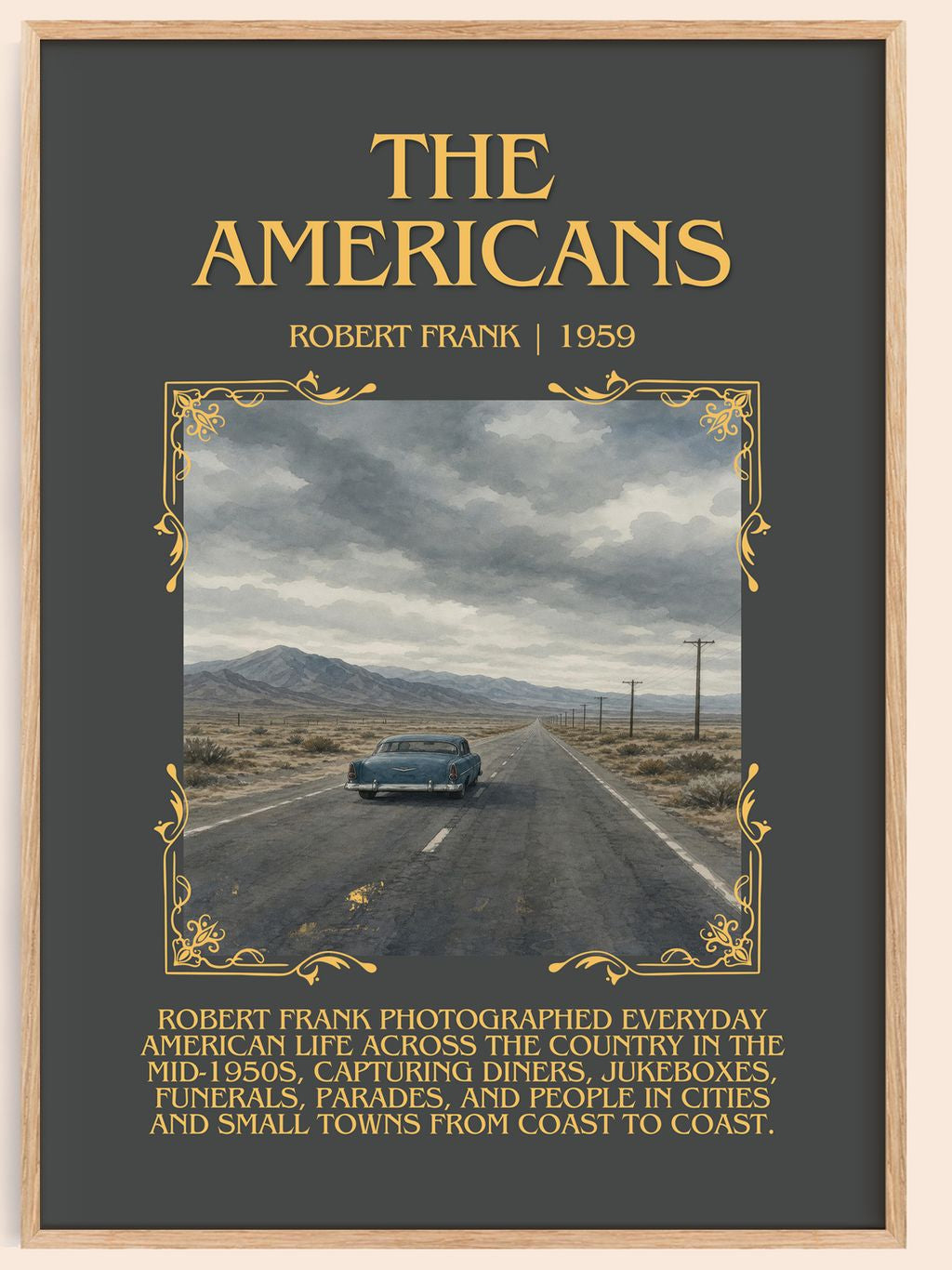 The Americans Minimalist Book Poster by Robert Frank – book poster