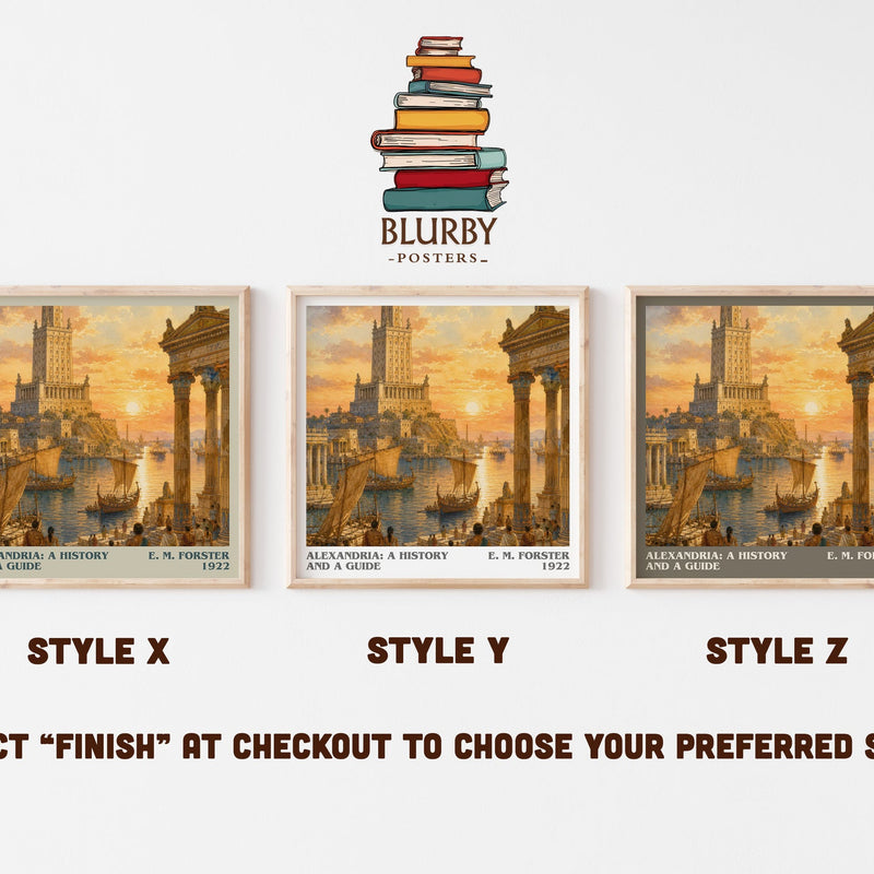 Alexandria: A History And A Guide literary print in frame leaning in hallway – non fiction wall art