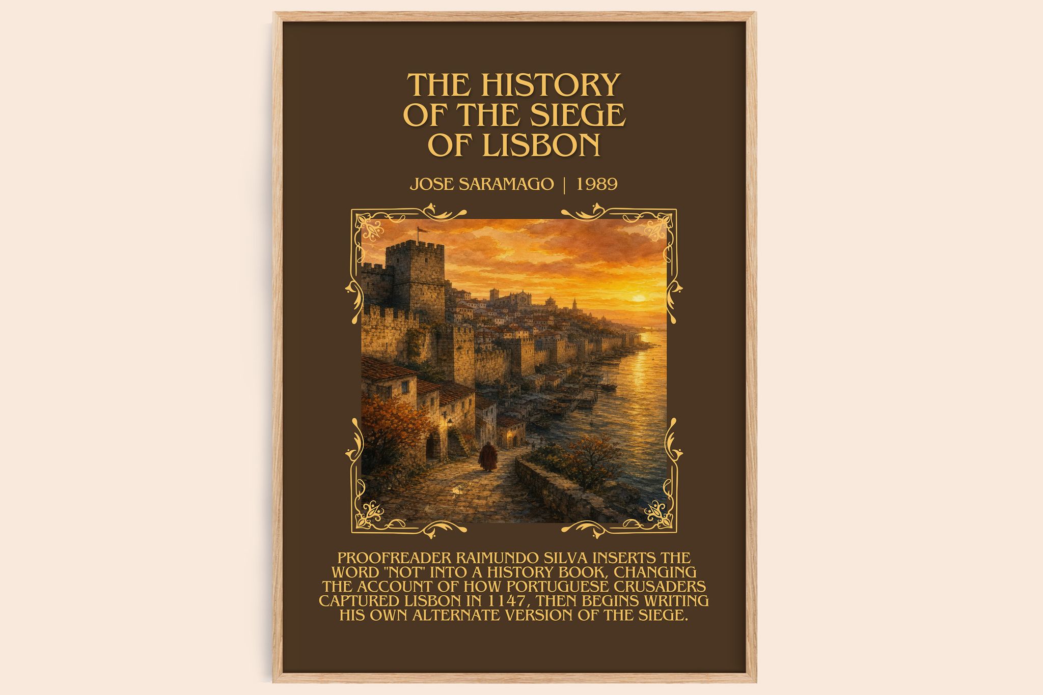 History of the Siege of Lisbon Minimalist Book Poster by José Saramago