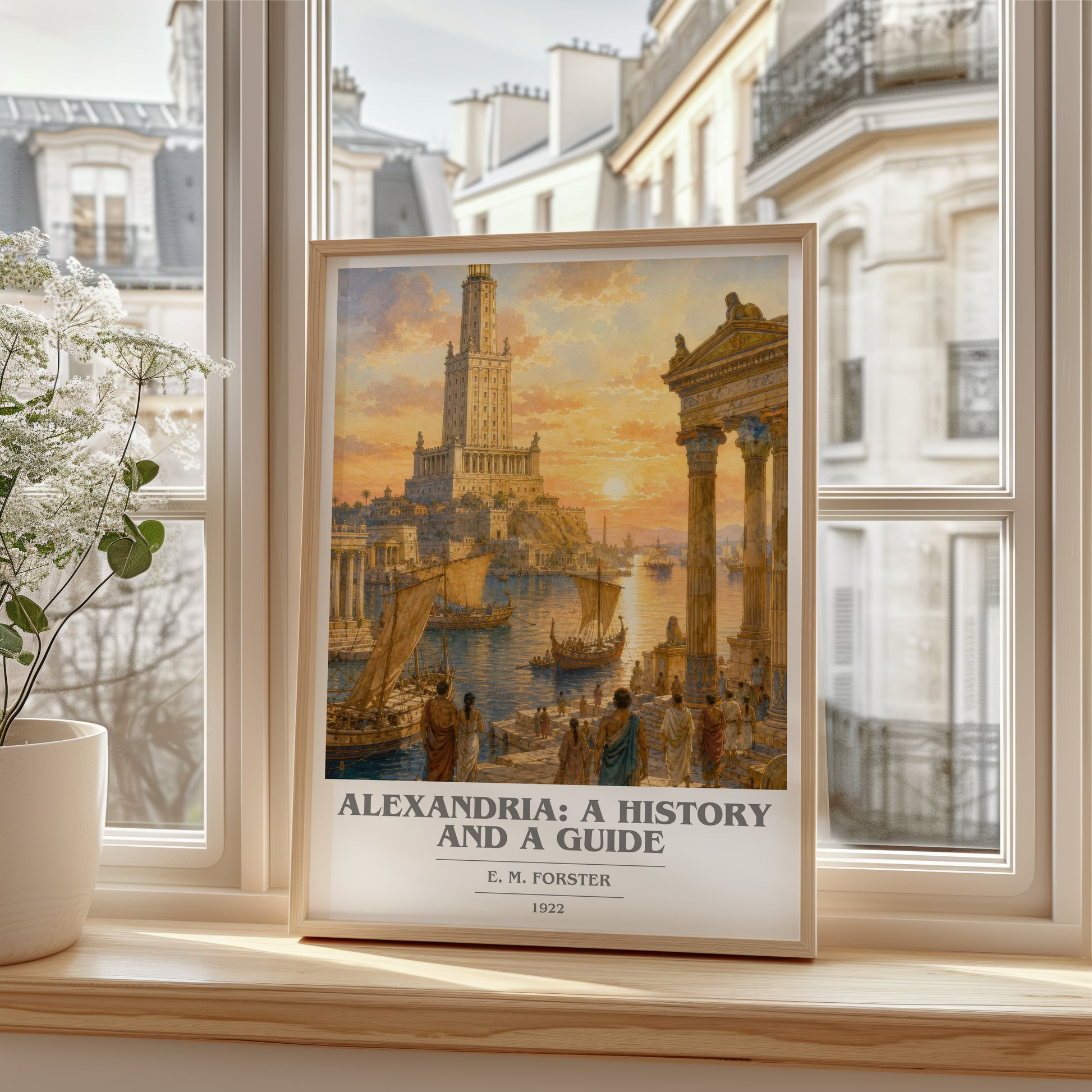 Alexandria: A History And A Guide book cover poster colour and style options – E. M. Forster book art