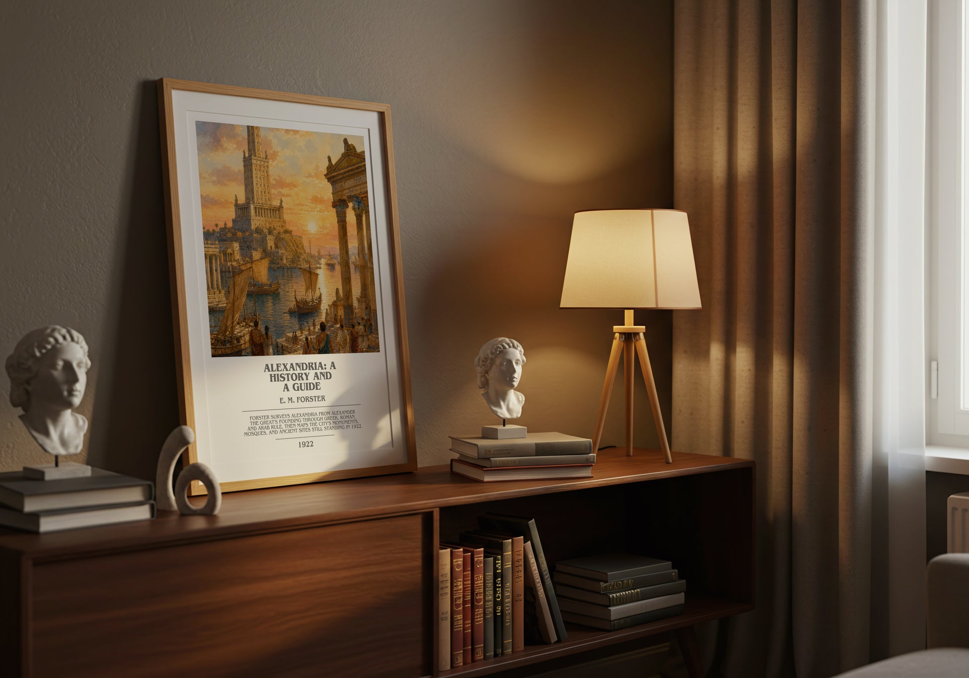 Alexandria: A History And A Guide bookish book poster framed on wall – non fiction wall art