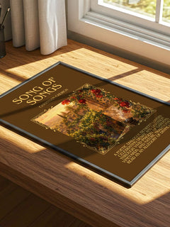 Song of Songs Minimalist Book Poster by Christian Church – print on a sunlit desk