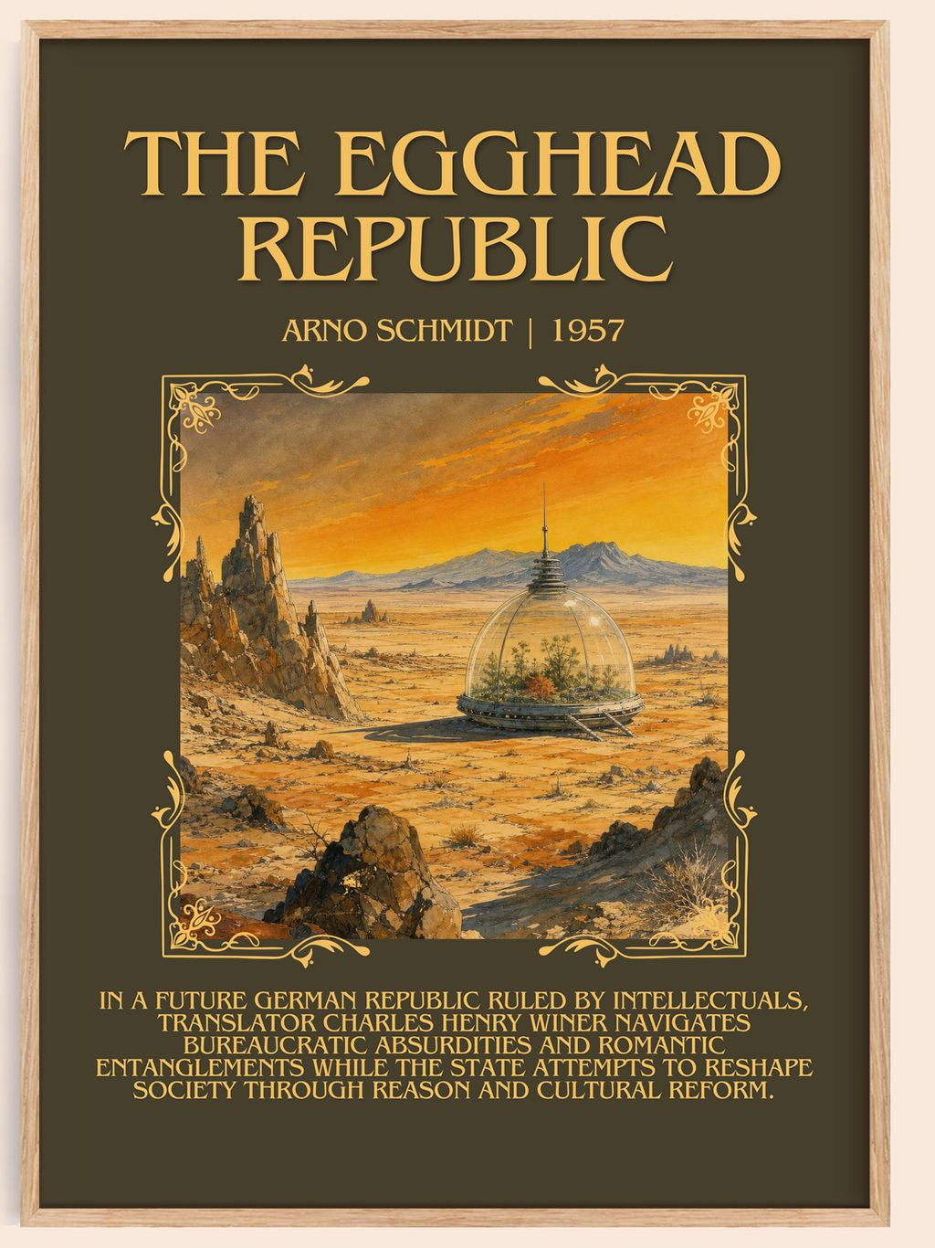 The Egghead Republic Minimalist Book Poster by Arno Schmidt – book poster