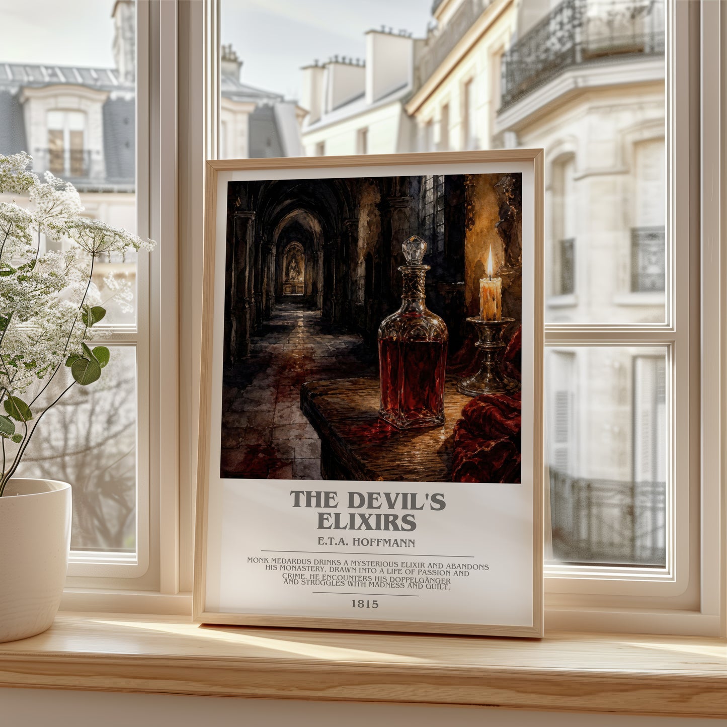 The Devil'S Elixirs bookish poster colour and style options – E.T.A. Hoffmann book art