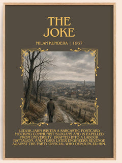 The Joke Minimalist Book Poster by Milan Kundera – book poster