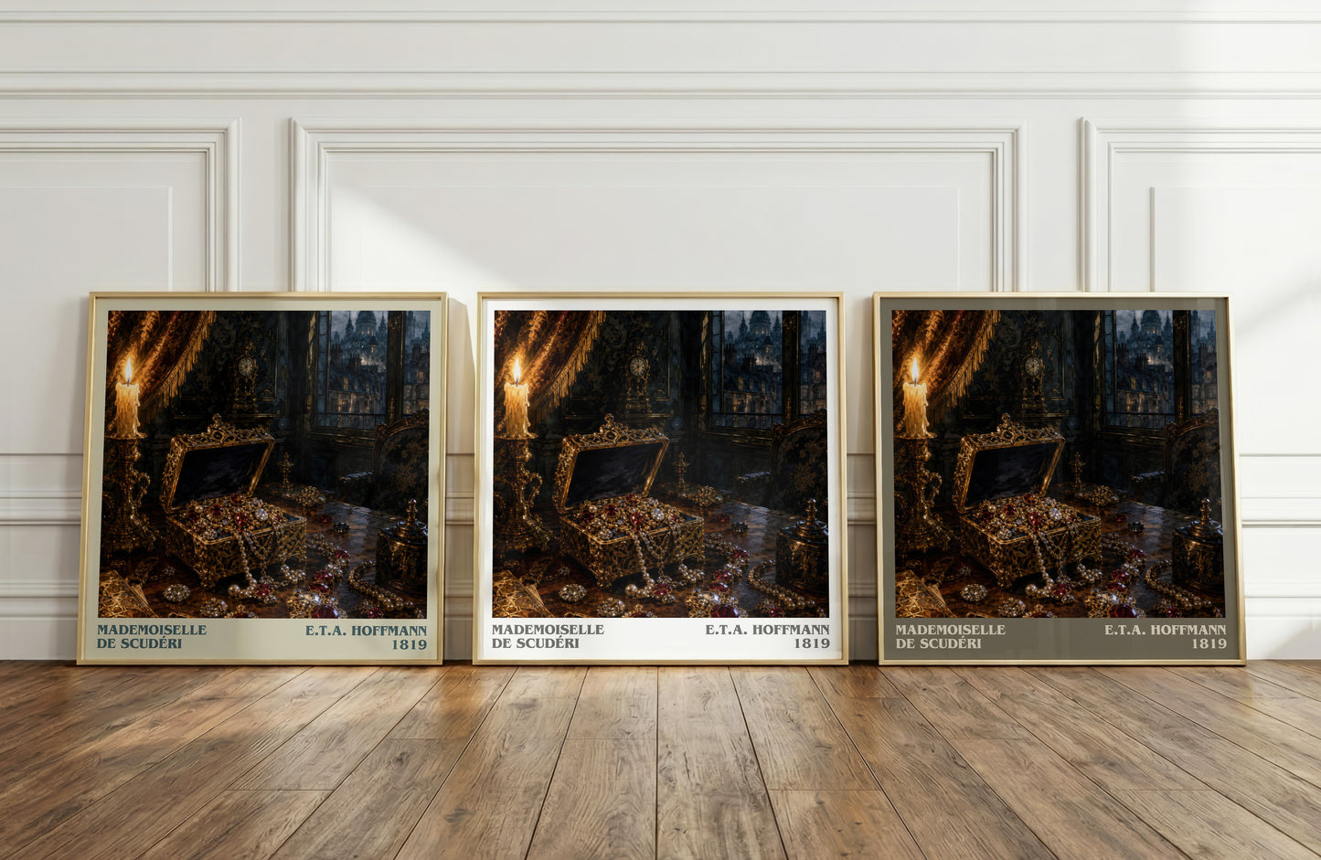 Mademoiselle De Scudéri literary art print colour and style options – E.T.A. Hoffmann book art