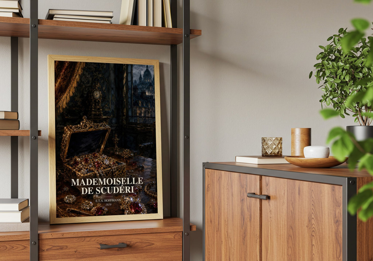Mademoiselle De Scudéri book watercolour illustration paper finish options – matte satin gloss