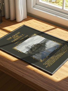 The Quest for Christa T. Minimalist Book Poster by Christa Wolf – print on a sunlit desk