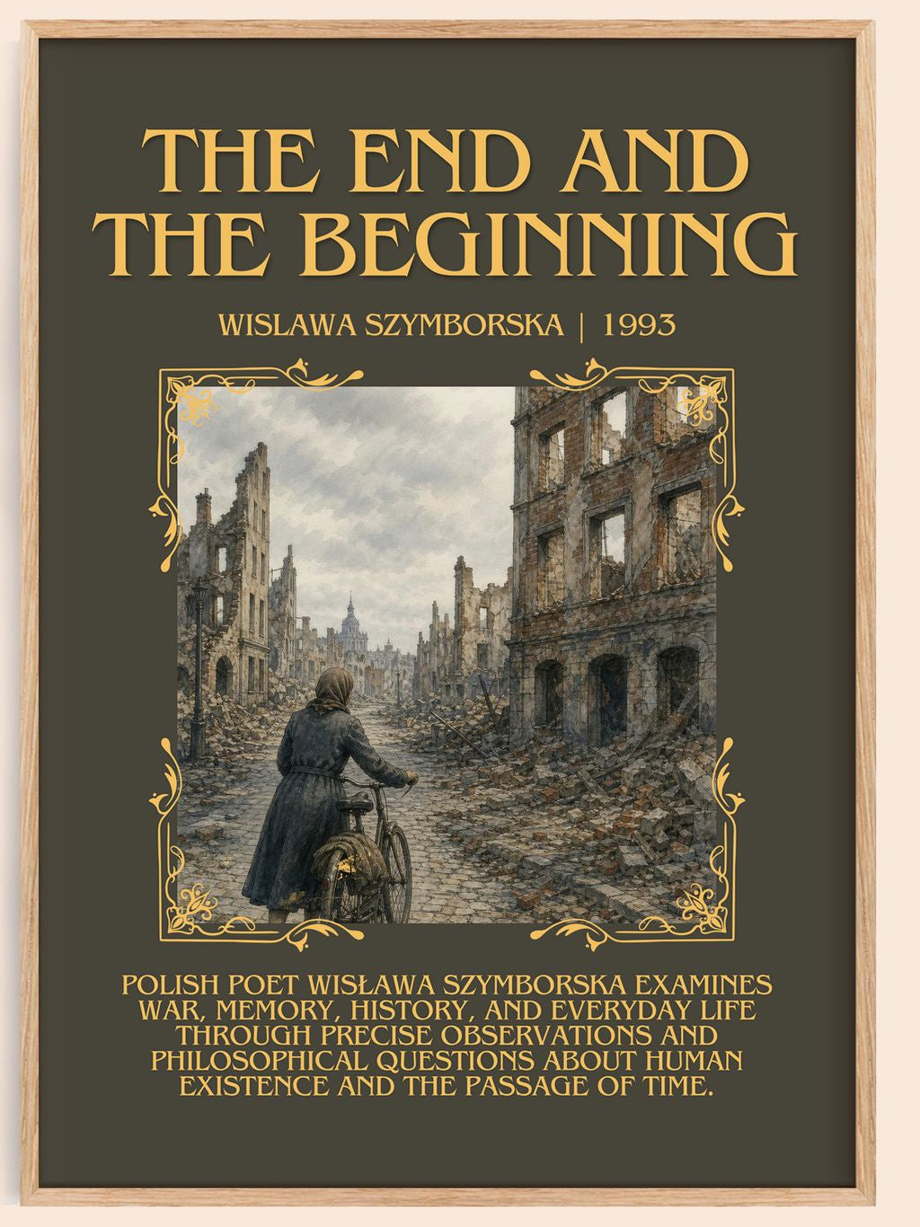 The End And The Beginning Minimalist Book Poster by Wislawa Szymborska – book poster