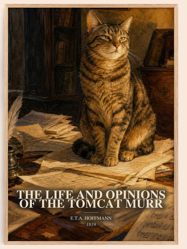 The Life And Opinions Of The Tomcat Murr watercolour book poster by E.T.A. Hoffmann – framed literary art print