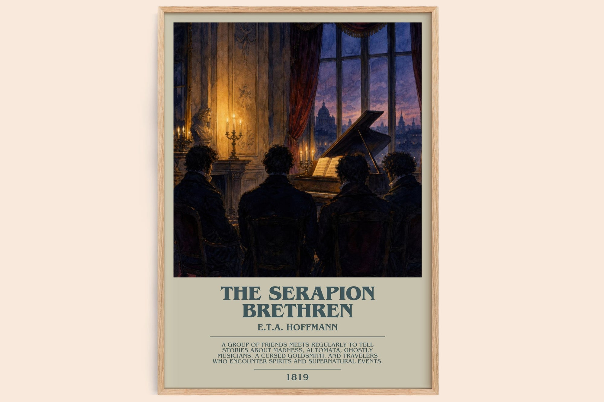 The Serapion Brethren bookish book poster by E.T.A. Hoffmann – framed literary art print