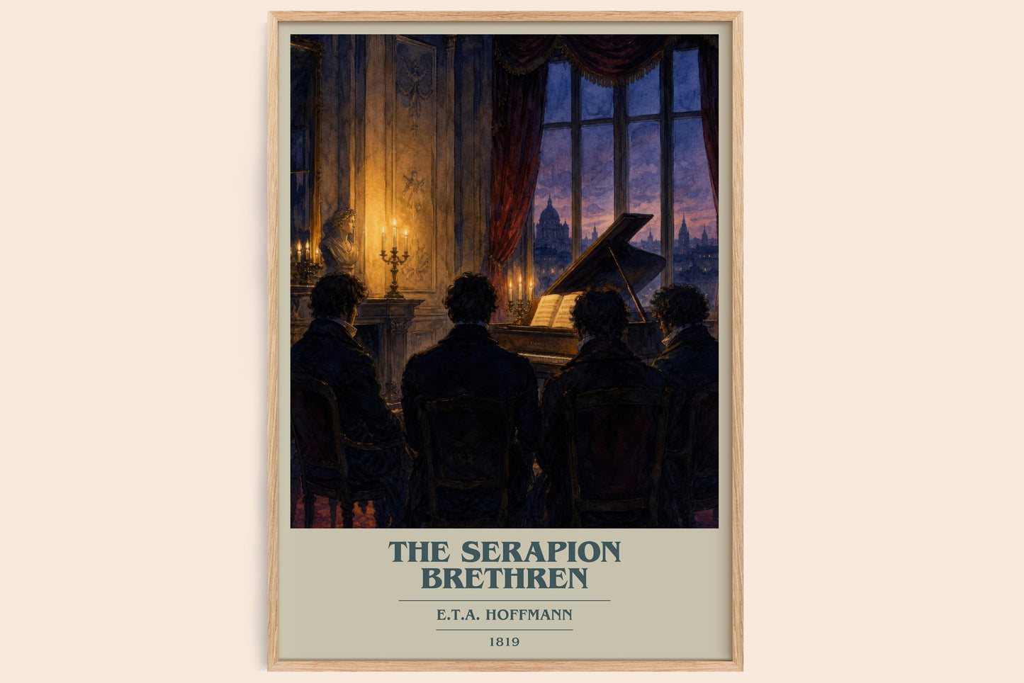 The Serapion Brethren book cover book poster by E.T.A. Hoffmann – framed literary art print