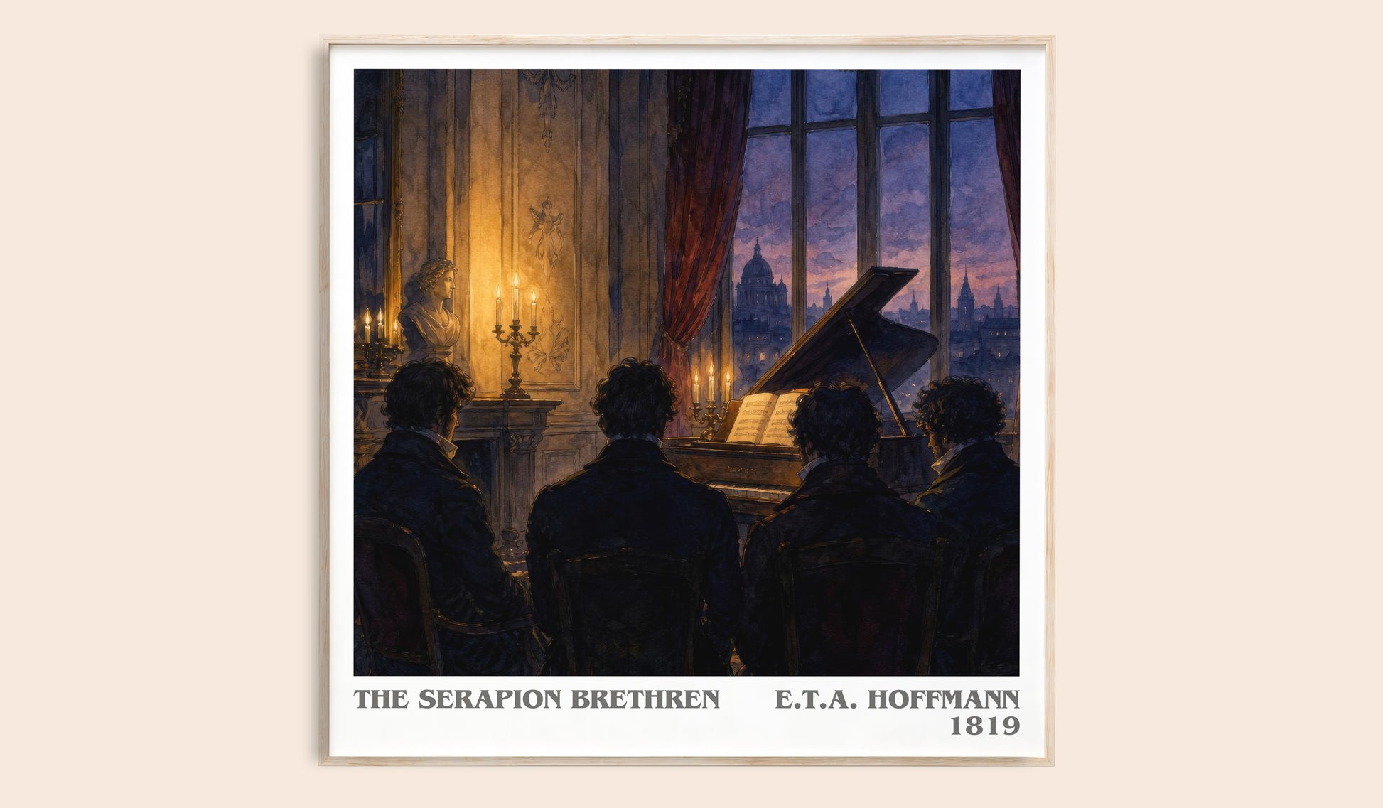 The Serapion Brethren literary book poster by E.T.A. Hoffmann – framed literary art print