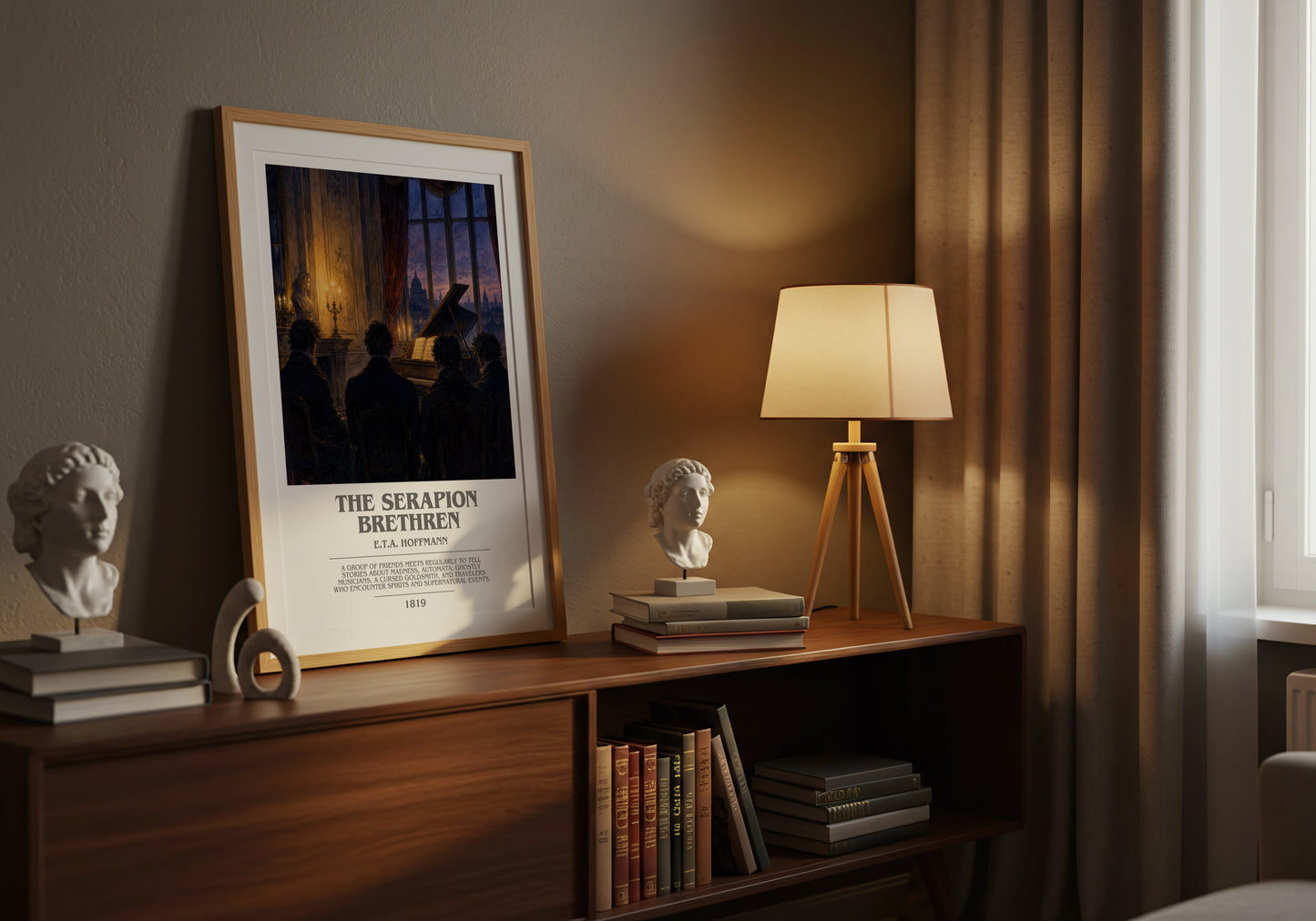 The Serapion Brethren bookish book poster framed on wall – gothic wall art