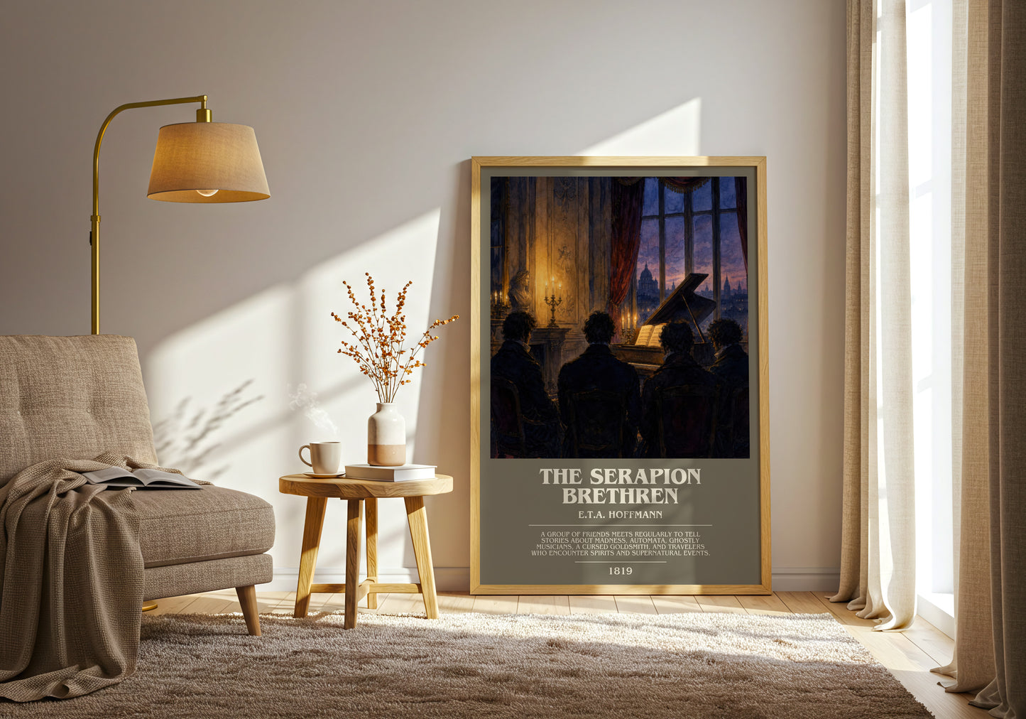 The Serapion Brethren bookish print on bookshelf – E.T.A. Hoffmann fan gift