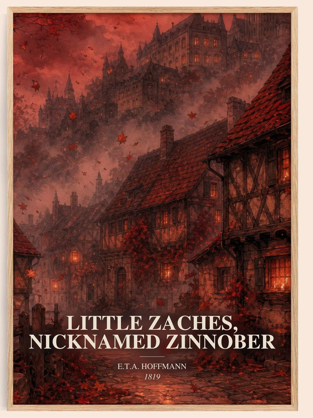 Little Zaches, Nicknamed Zinnober watercolour book poster by E.T.A. Hoffmann – framed literary art print