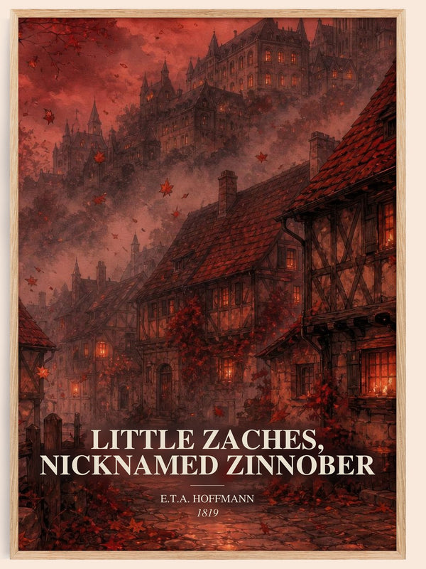Little Zaches, Nicknamed Zinnober watercolour book poster by E.T.A. Hoffmann – framed literary art print