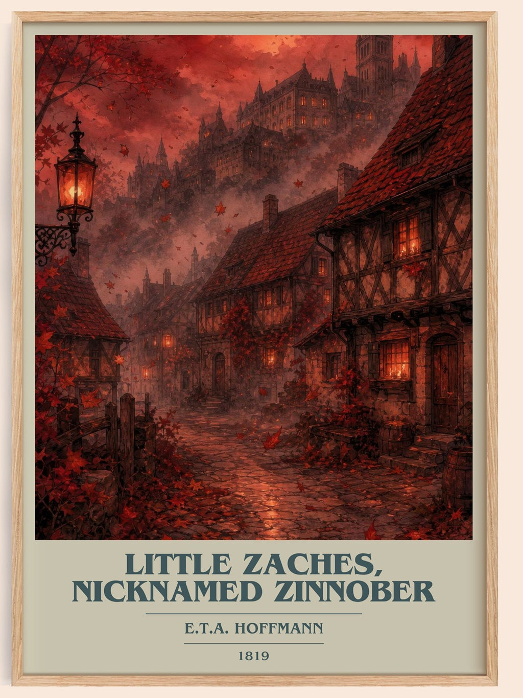 Little Zaches, Nicknamed Zinnober book cover book poster by E.T.A. Hoffmann – framed literary art print