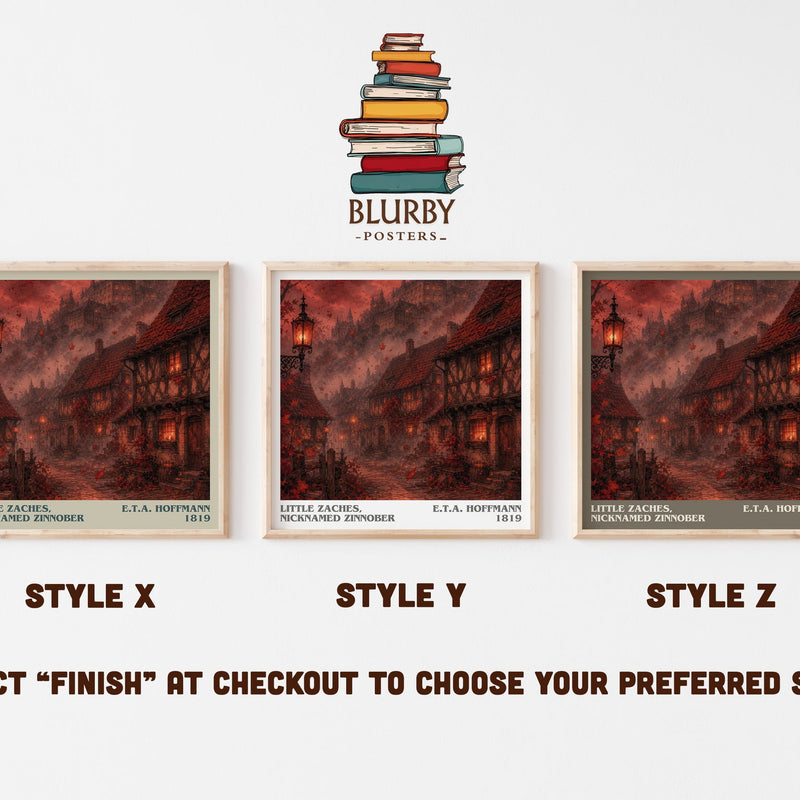 Little Zaches, Nicknamed Zinnober literary print in frame leaning in hallway – fantasy wall art