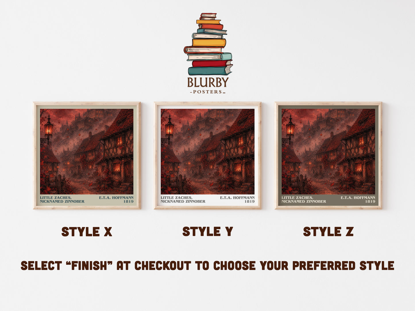 Little Zaches, Nicknamed Zinnober literary print in frame leaning in hallway – fantasy wall art
