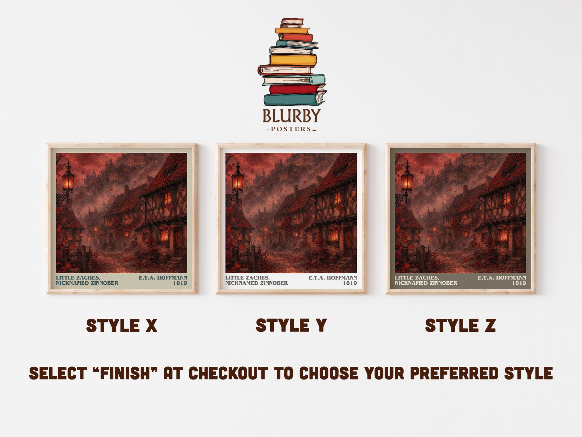 Little Zaches, Nicknamed Zinnober literary print in frame leaning in hallway – fantasy wall art