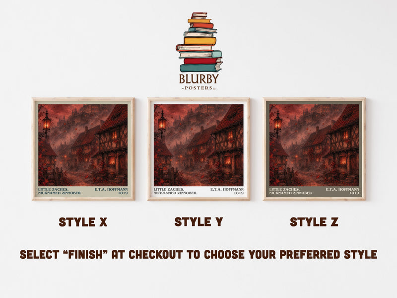 Little Zaches, Nicknamed Zinnober literary print in frame leaning in hallway – fantasy wall art