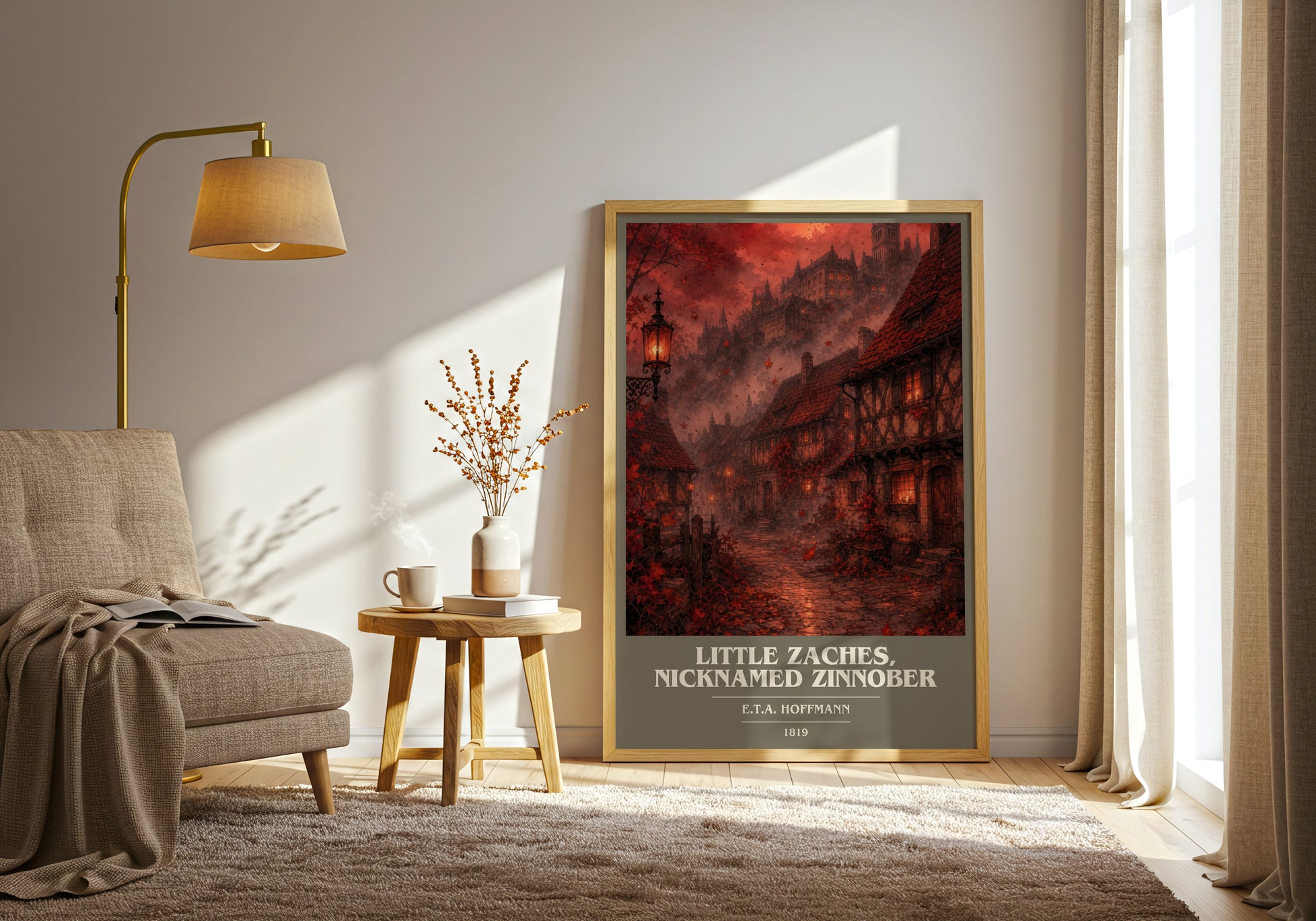 Little Zaches, Nicknamed Zinnober book cover print on bookshelf – E.T.A. Hoffmann fan gift