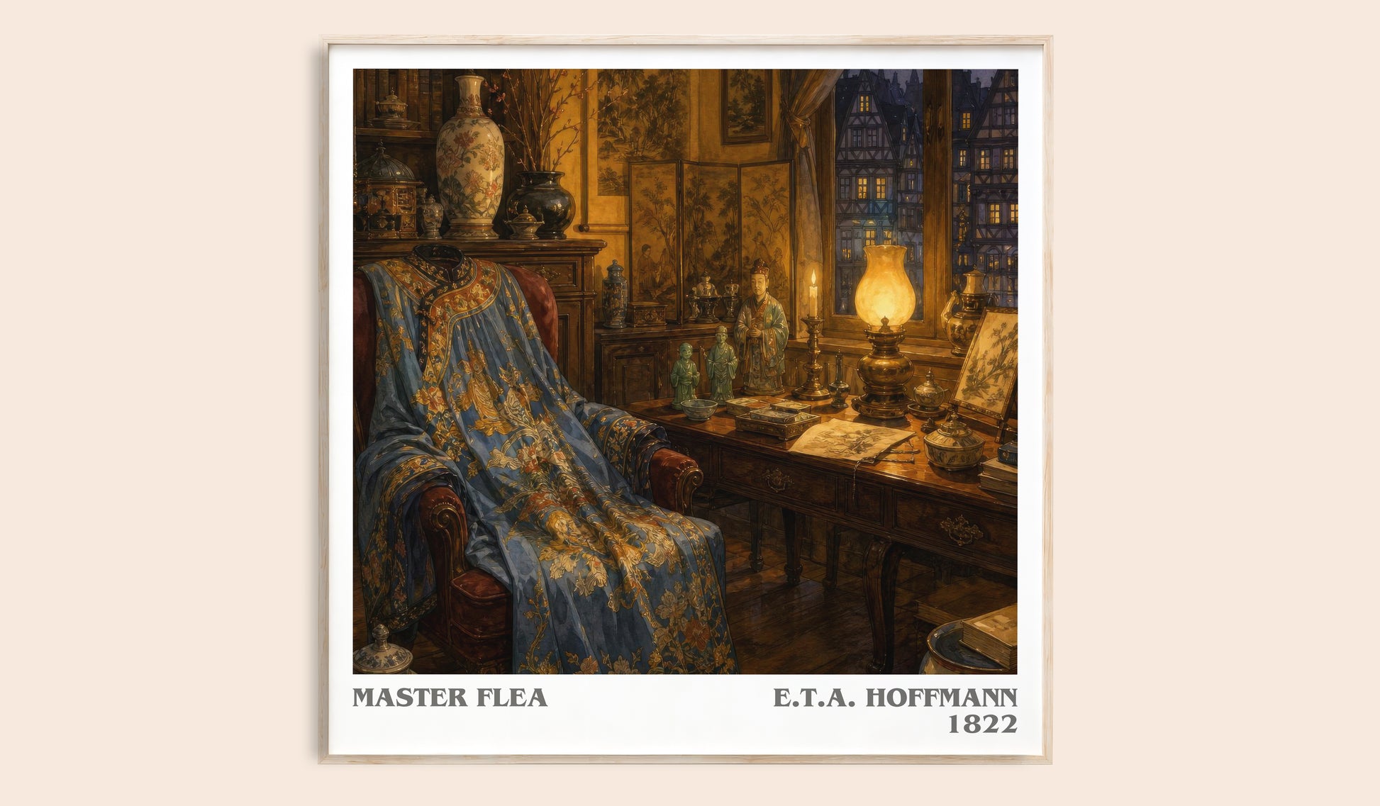 Master Flea literary book poster by E.T.A. Hoffmann – framed literary art print