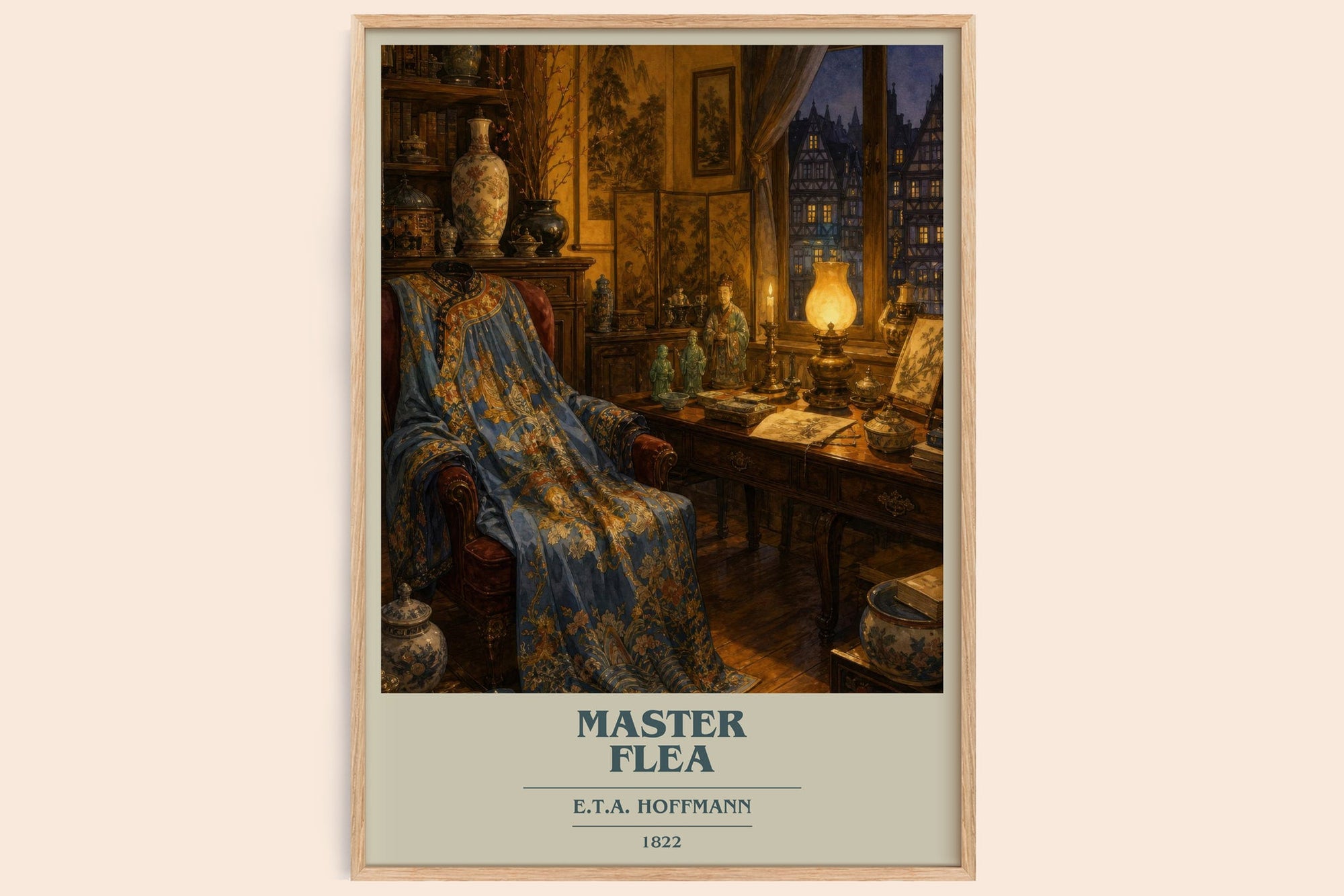 Master Flea book cover book poster by E.T.A. Hoffmann – framed literary art print