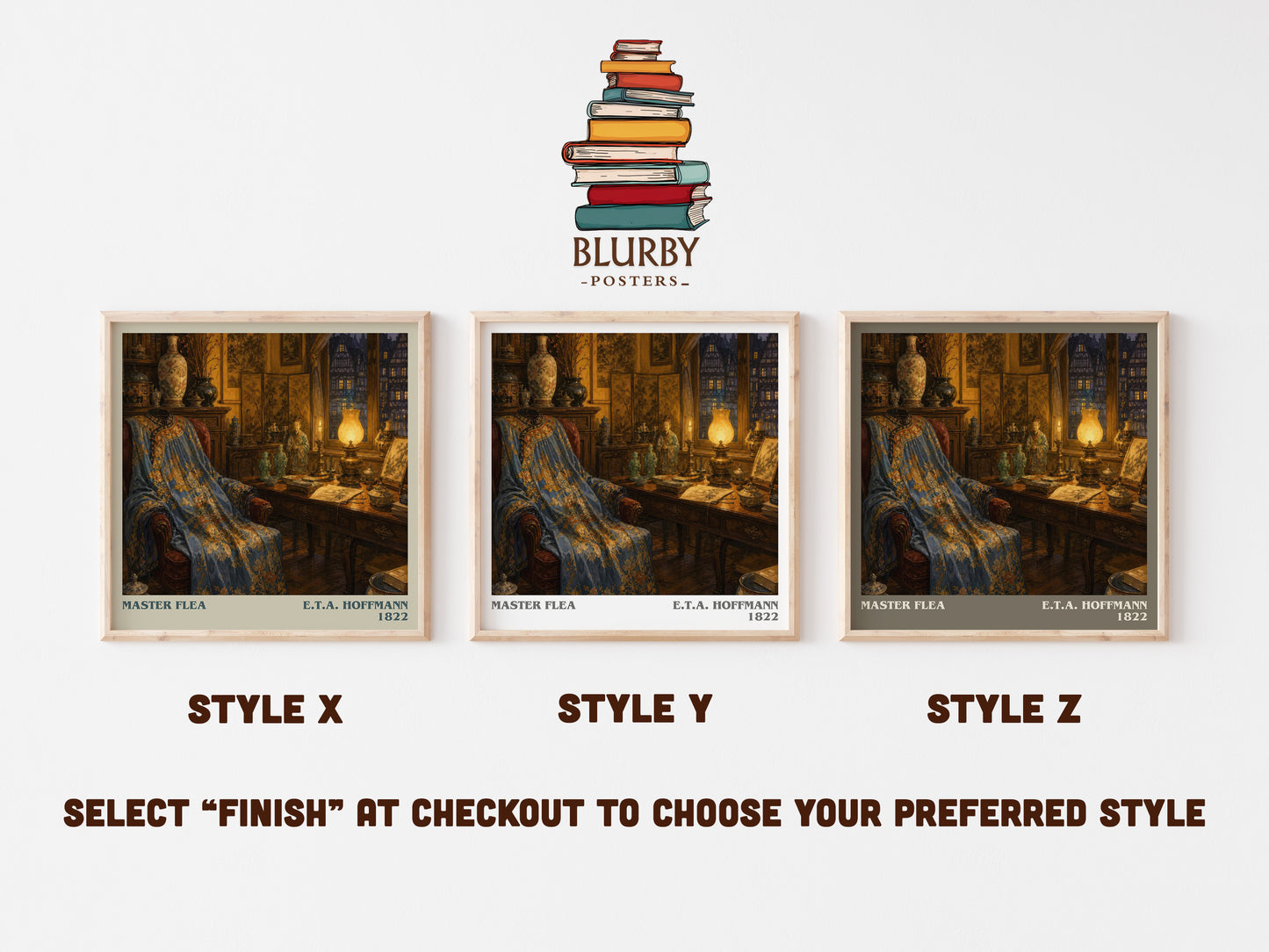Master Flea literary print in frame leaning in hallway – fantasy wall art