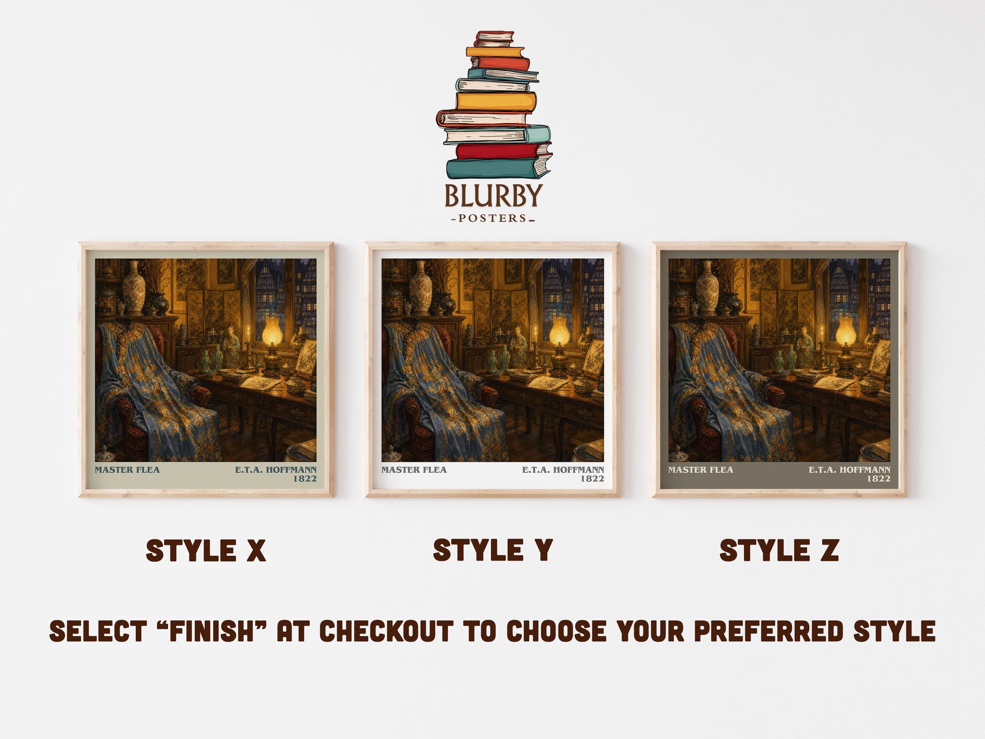 Master Flea literary print in frame leaning in hallway – fantasy wall art