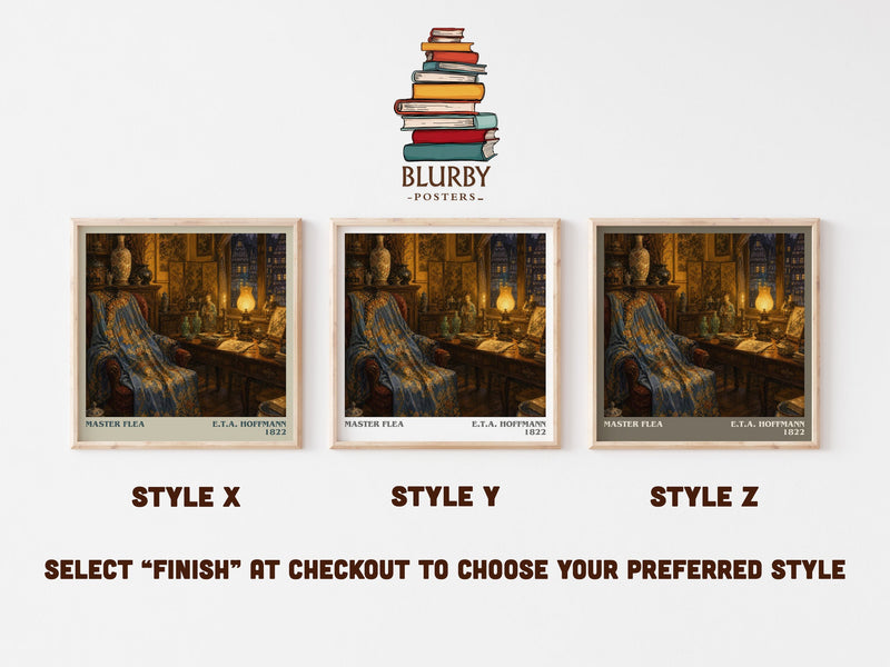 Master Flea literary print in frame leaning in hallway – fantasy wall art