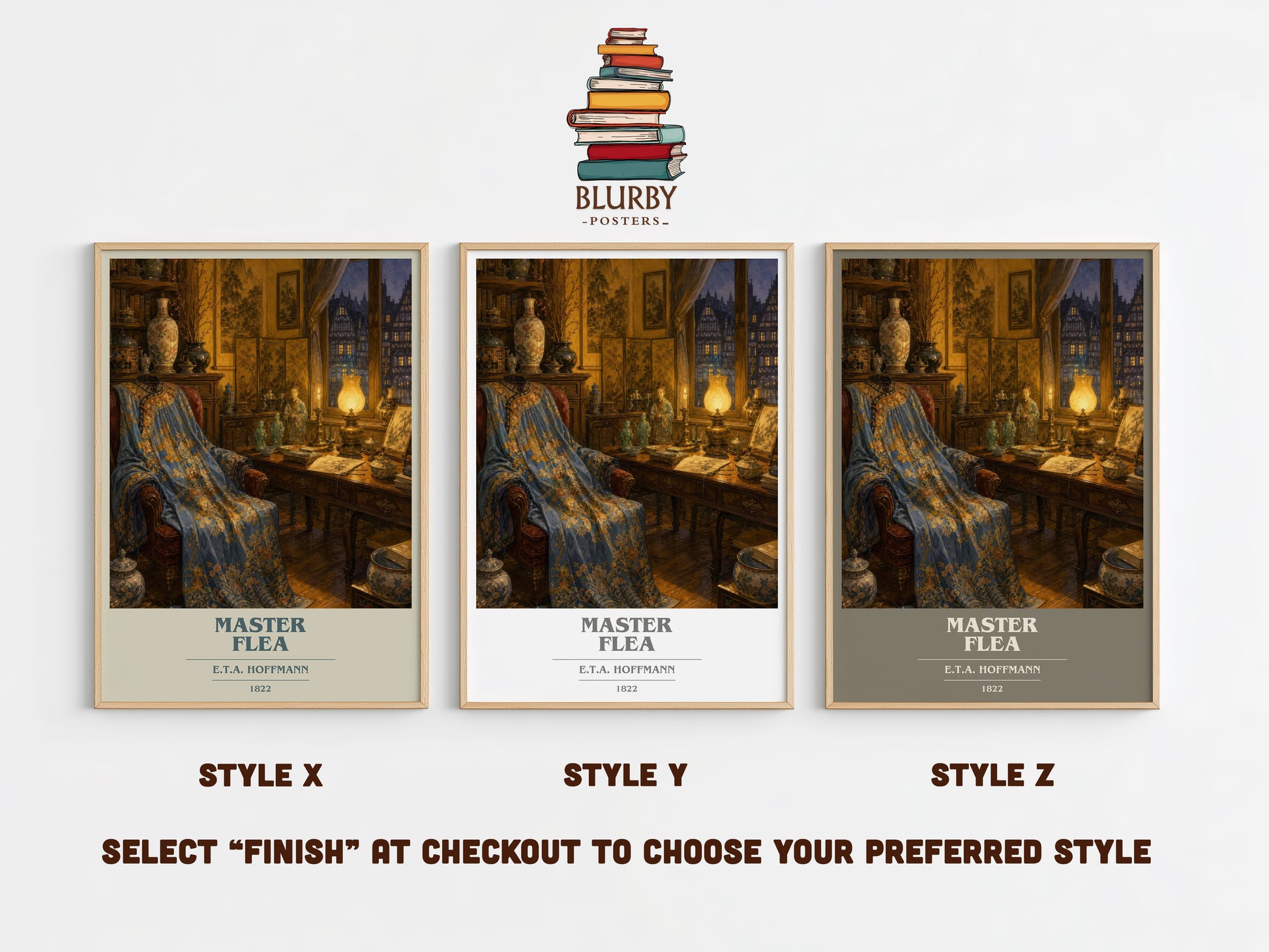Master Flea book cover print in frame leaning in hallway – fantasy wall art