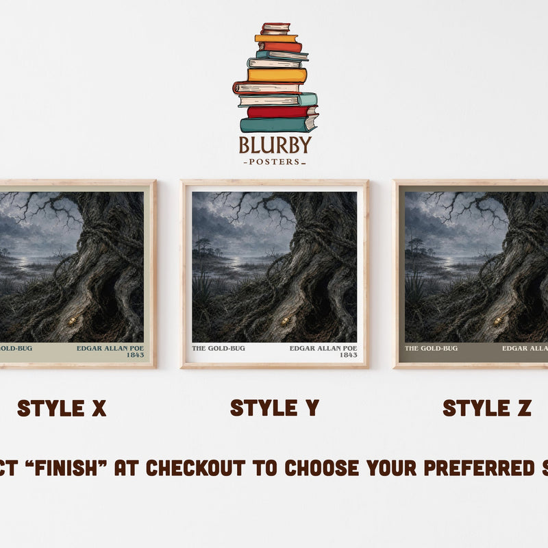 The Gold-Bug literary print in frame leaning in hallway – mystery wall art