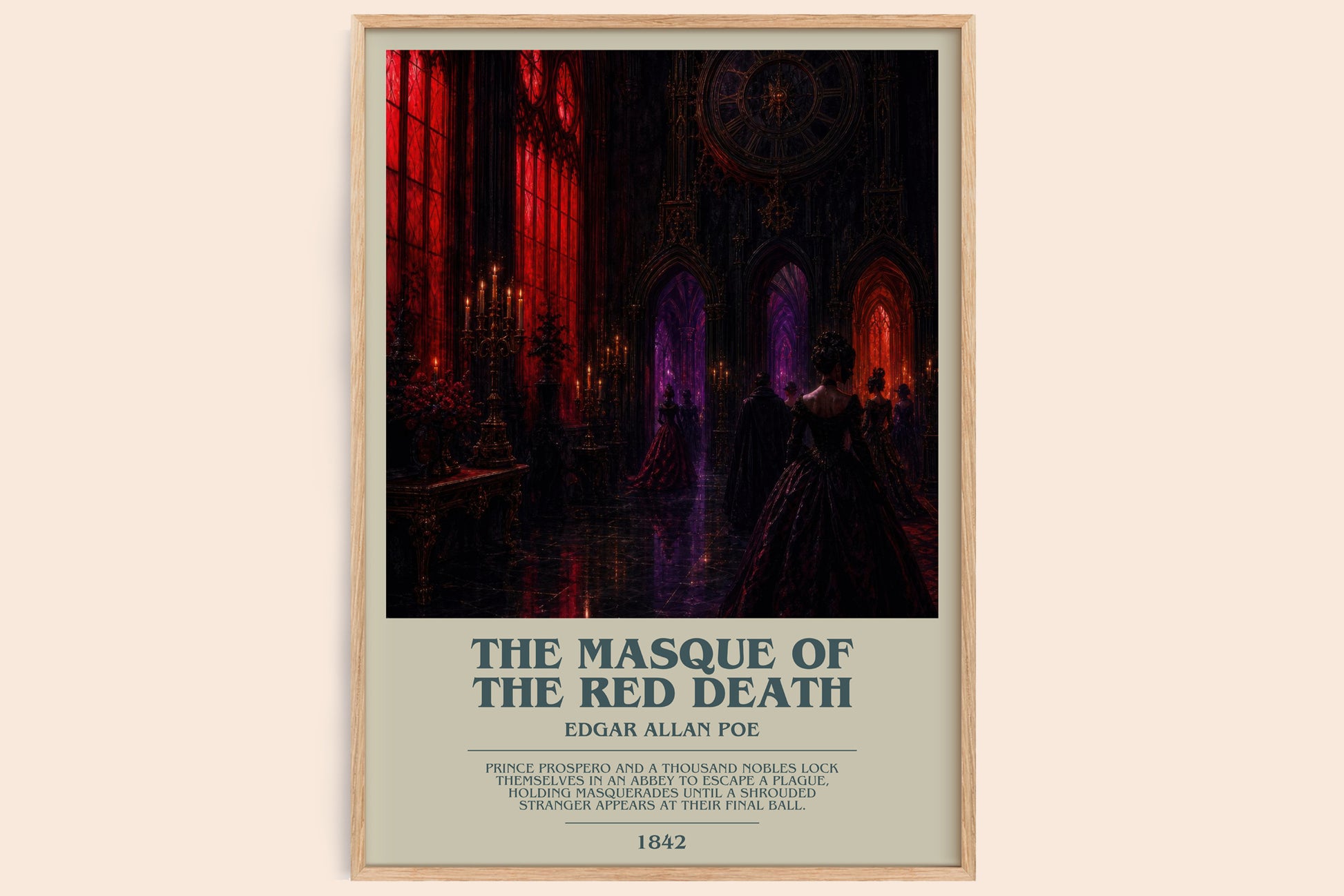 The Masque Of The Red Death bookish book poster by Edgar Allan Poe – framed literary art print