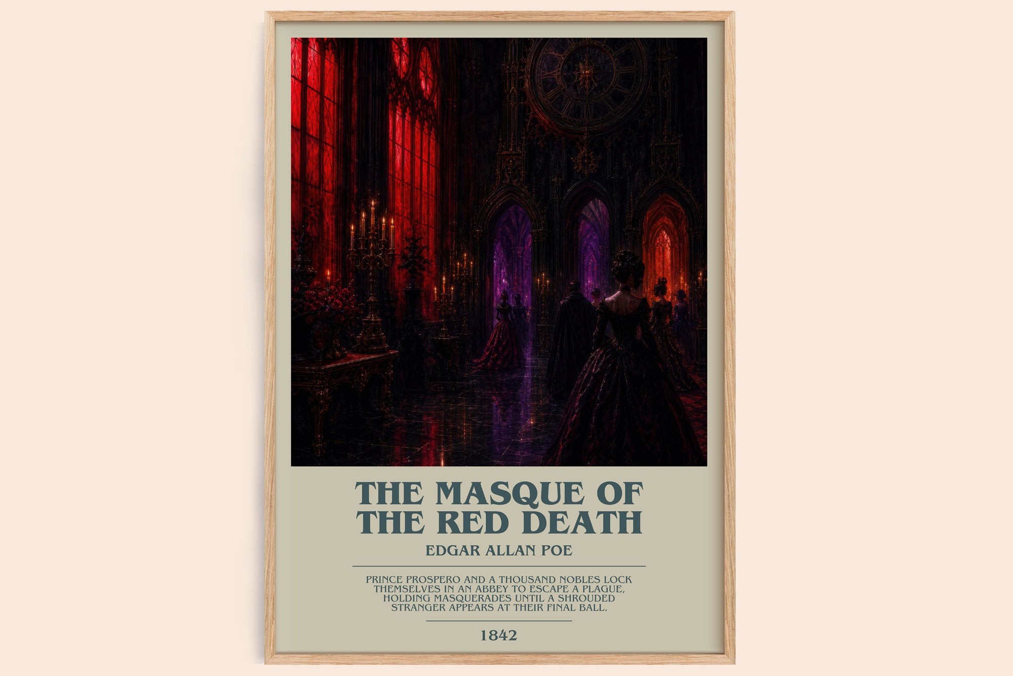 The Masque Of The Red Death bookish book poster by Edgar Allan Poe – framed literary art print
