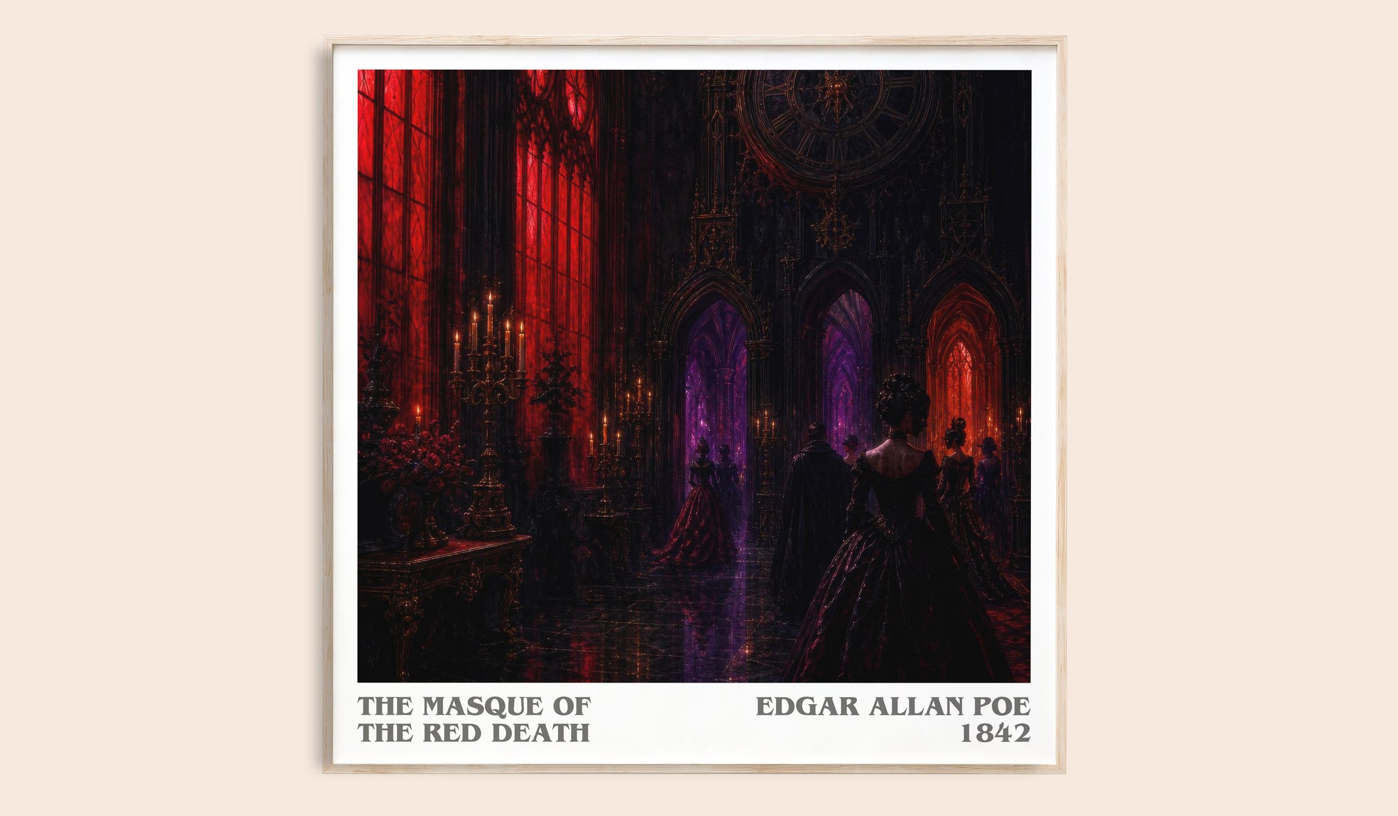 The Masque Of The Red Death literary book poster by Edgar Allan Poe – framed literary art print