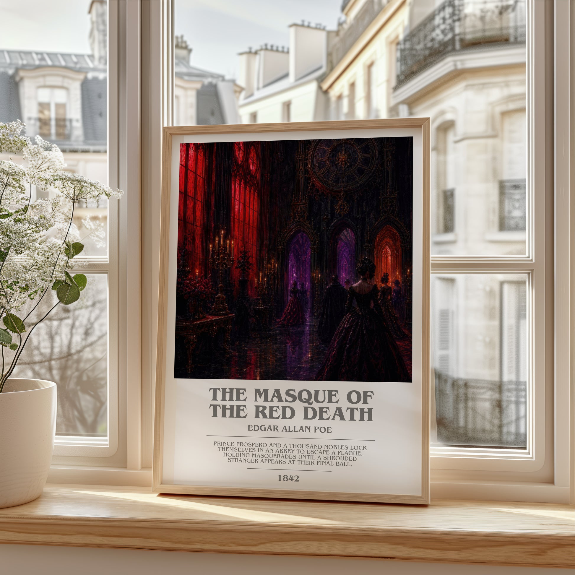 The Masque Of The Red Death bookish poster colour and style options – Edgar Allan Poe book art