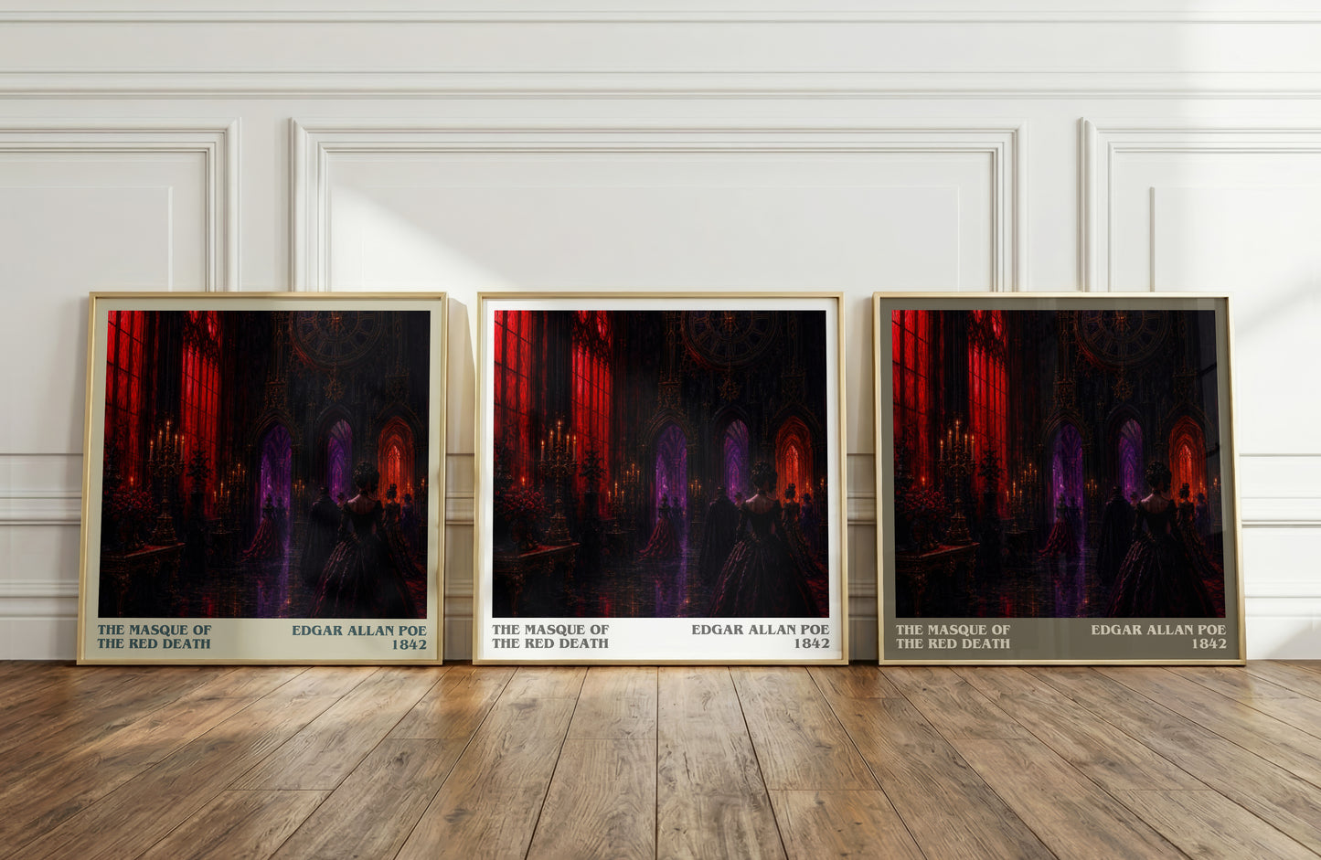 The Masque Of The Red Death literary art print colour and style options – Edgar Allan Poe book art