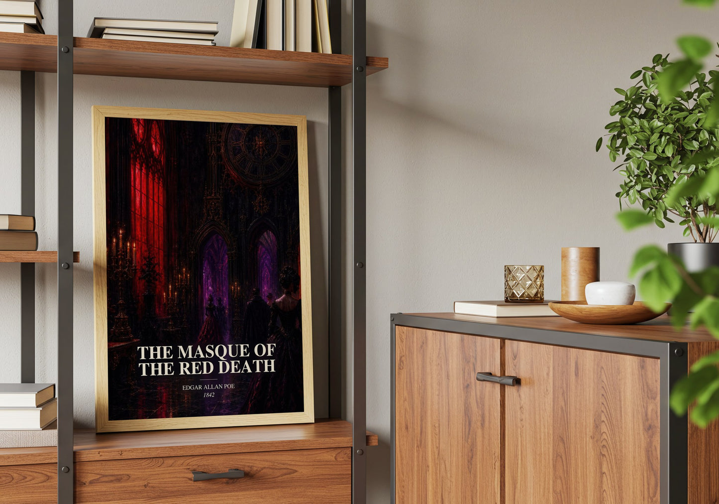 The Masque Of The Red Death book watercolour illustration paper finish options – matte satin gloss