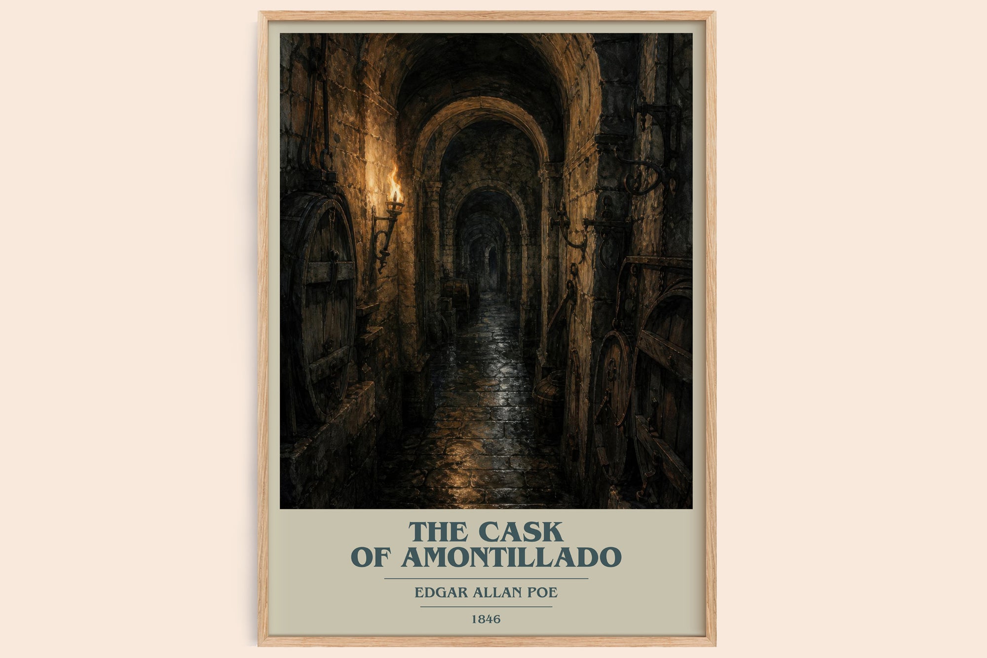 The Cask Of Amontillado book cover book poster by Edgar Allan Poe – framed literary art print
