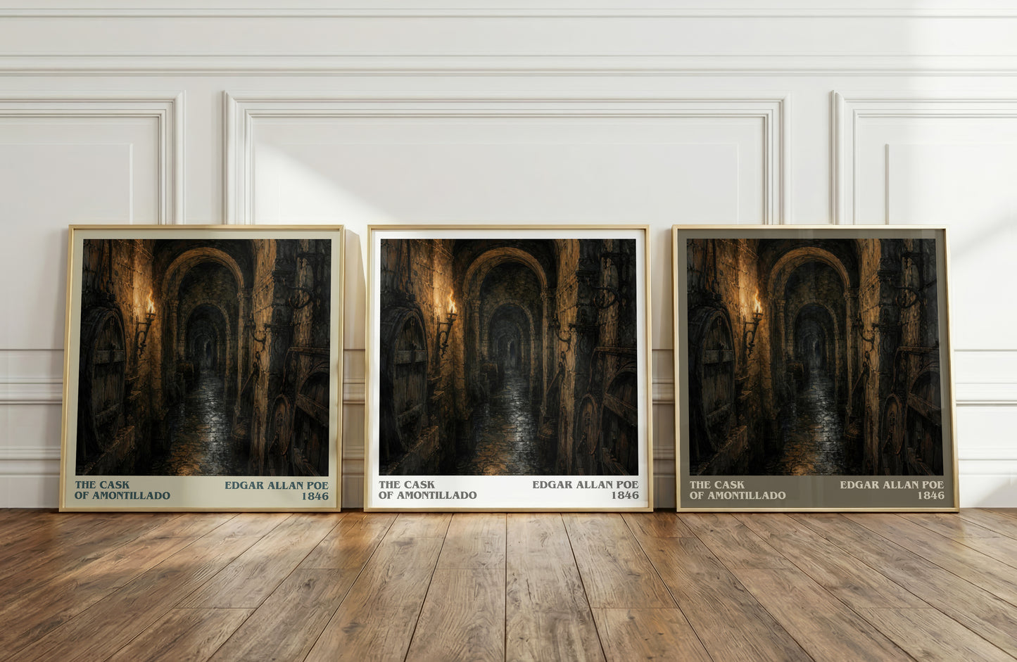 The Cask Of Amontillado literary art print colour and style options – Edgar Allan Poe book art
