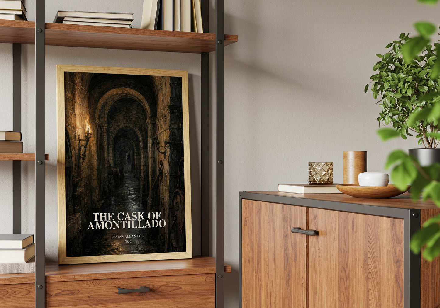 The Cask Of Amontillado book watercolour illustration paper finish options – matte satin gloss
