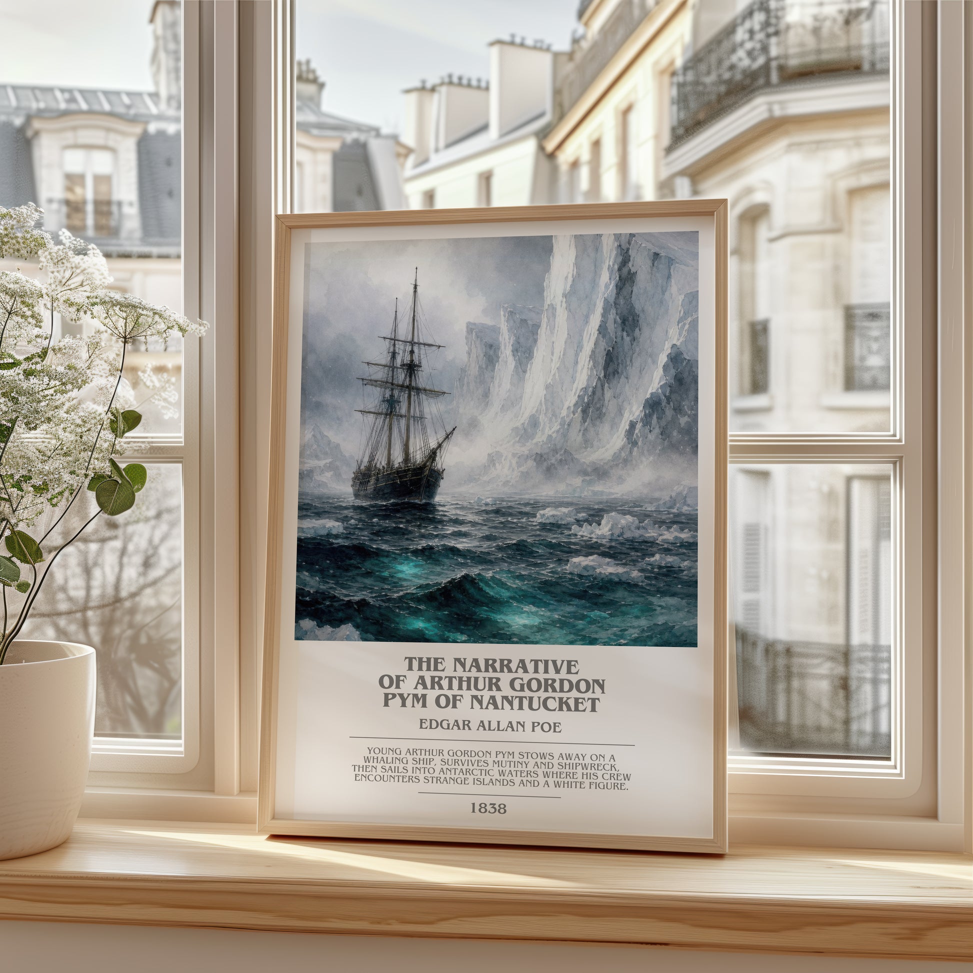 The Narrative Of Arthur Gordon Pym Of Nantucket bookish poster colour and style options – Edgar Allan Poe book art