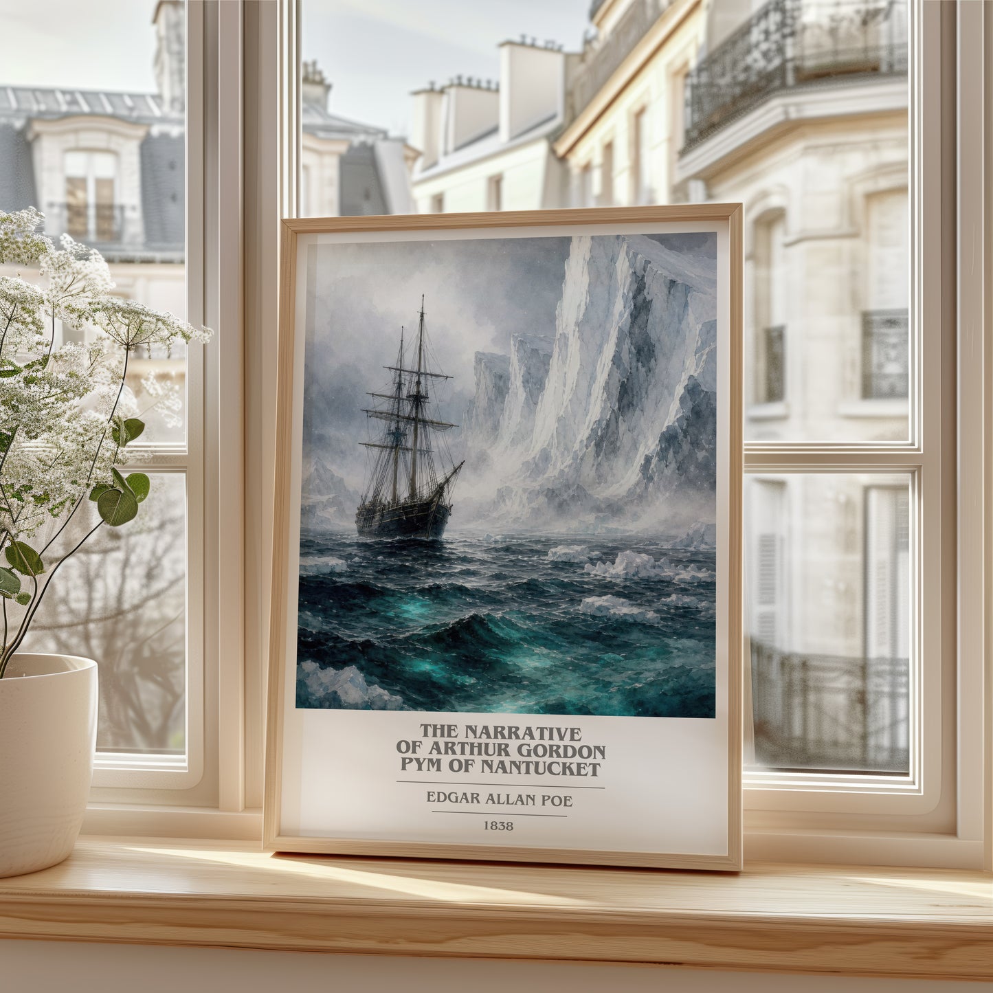 The Narrative Of Arthur Gordon Pym Of Nantucket book cover poster colour and style options – Edgar Allan Poe book art
