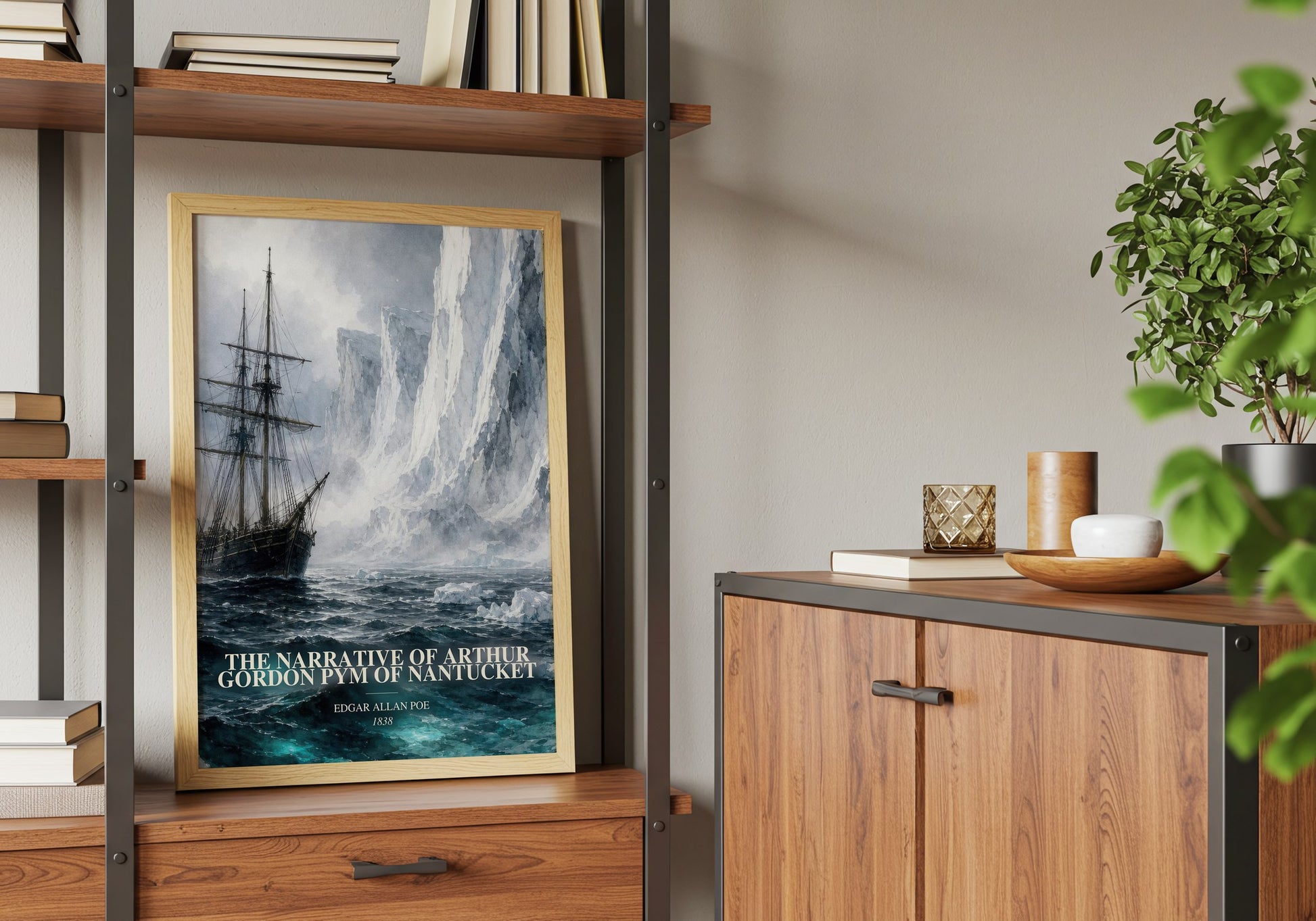 The Narrative Of Arthur Gordon Pym Of Nantucket book watercolour illustration paper finish options – matte satin gloss
