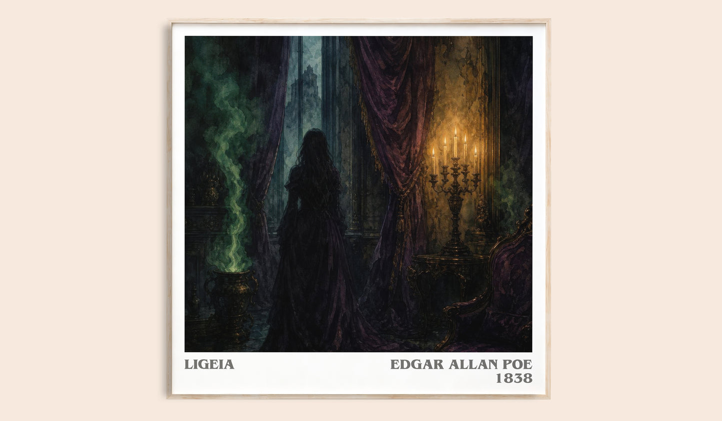 Ligeia literary book poster by Edgar Allan Poe – framed literary art print