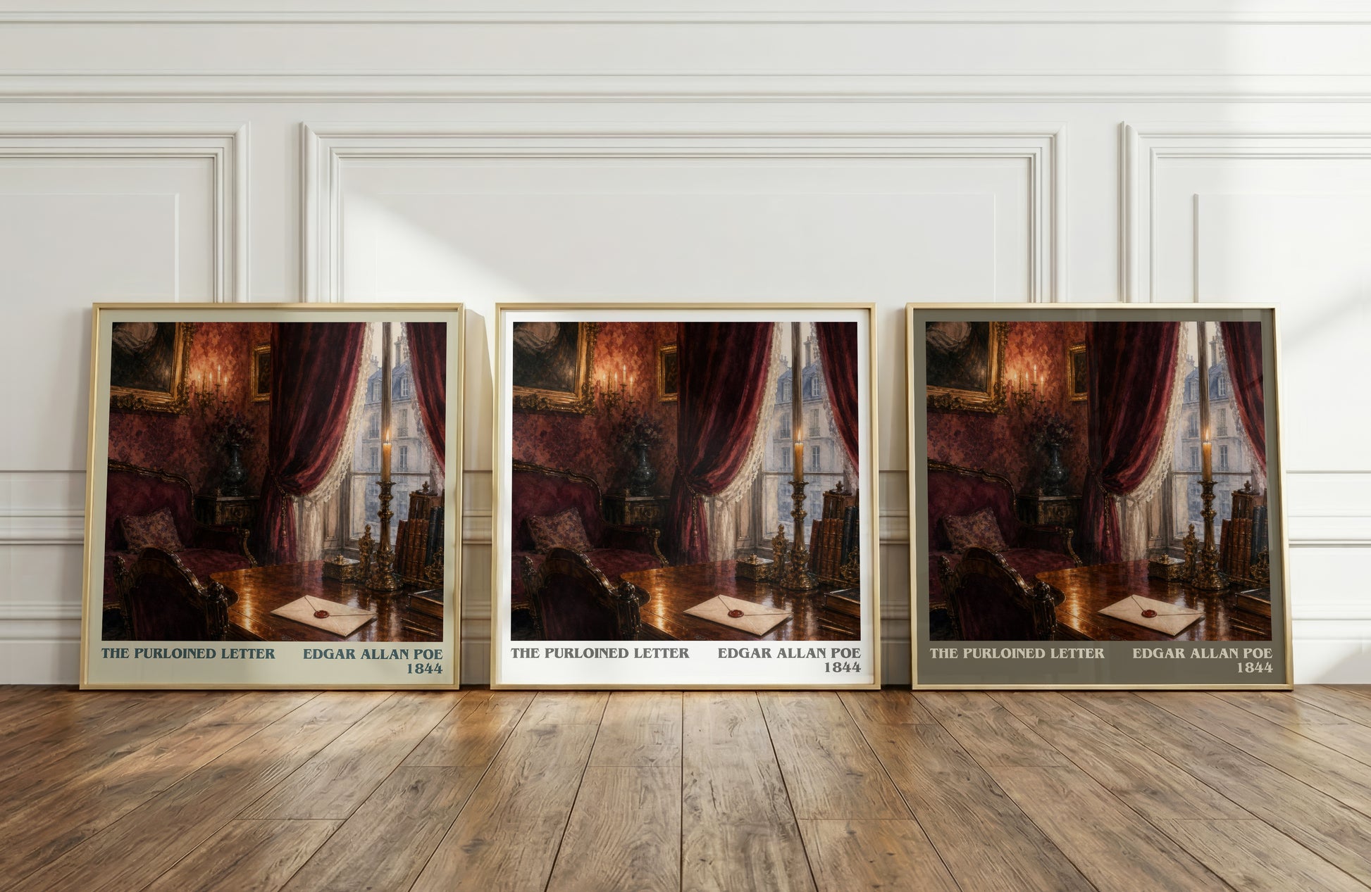 The Purloined Letter literary art print colour and style options – Edgar Allan Poe book art