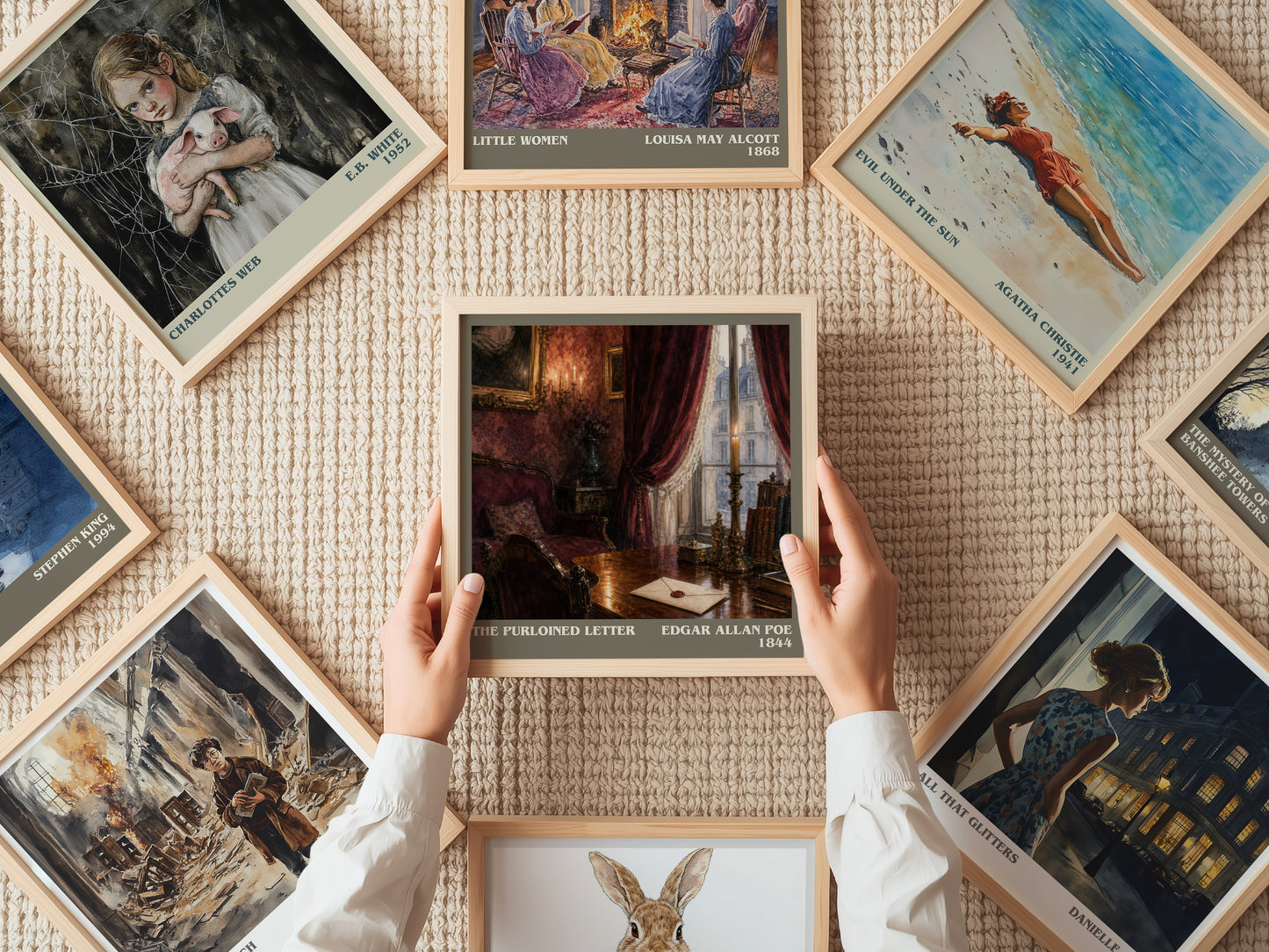 The Purloined Letter literary book poster framed on wall – mystery wall art
