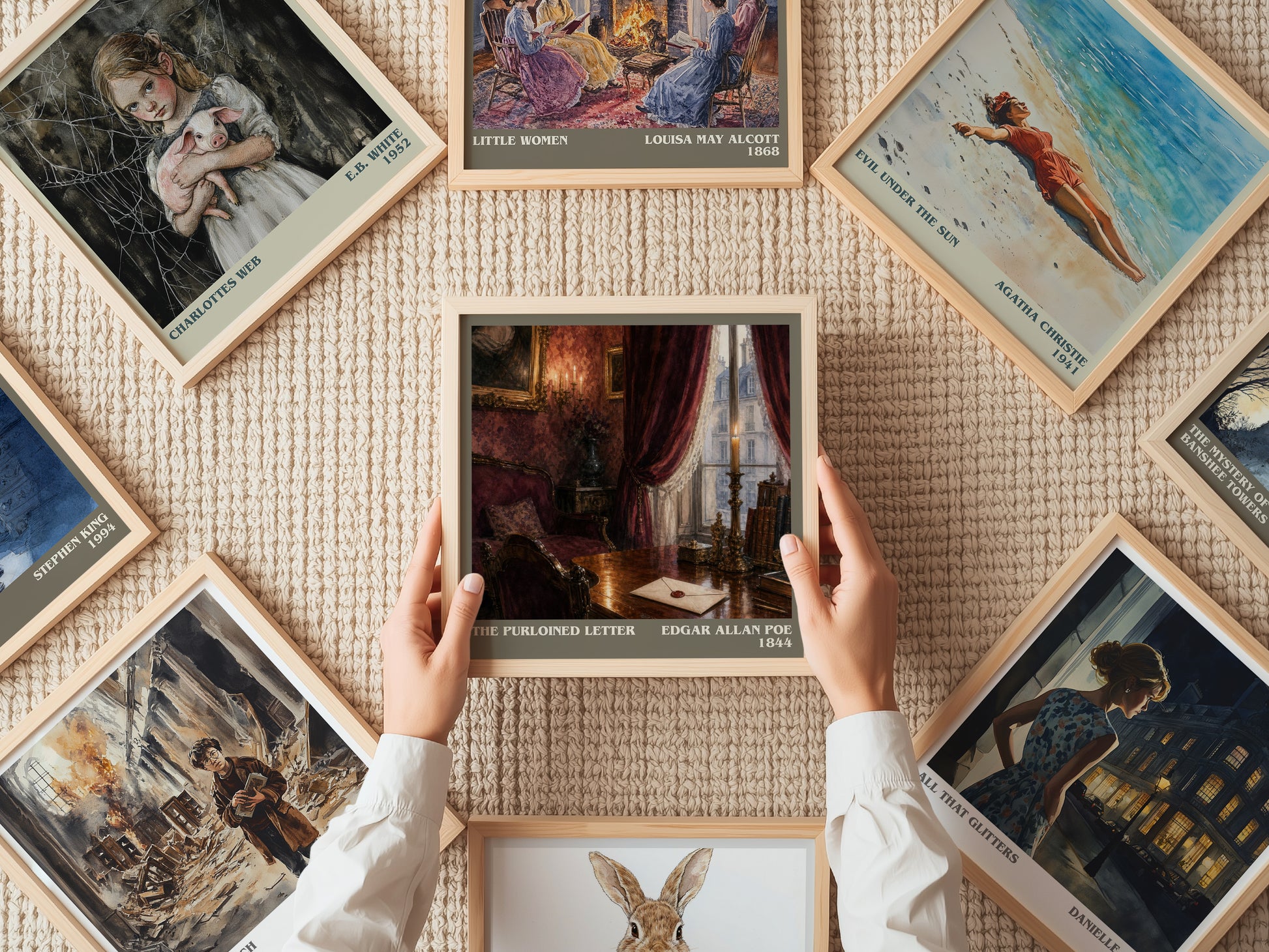 The Purloined Letter literary book poster framed on wall – mystery wall art